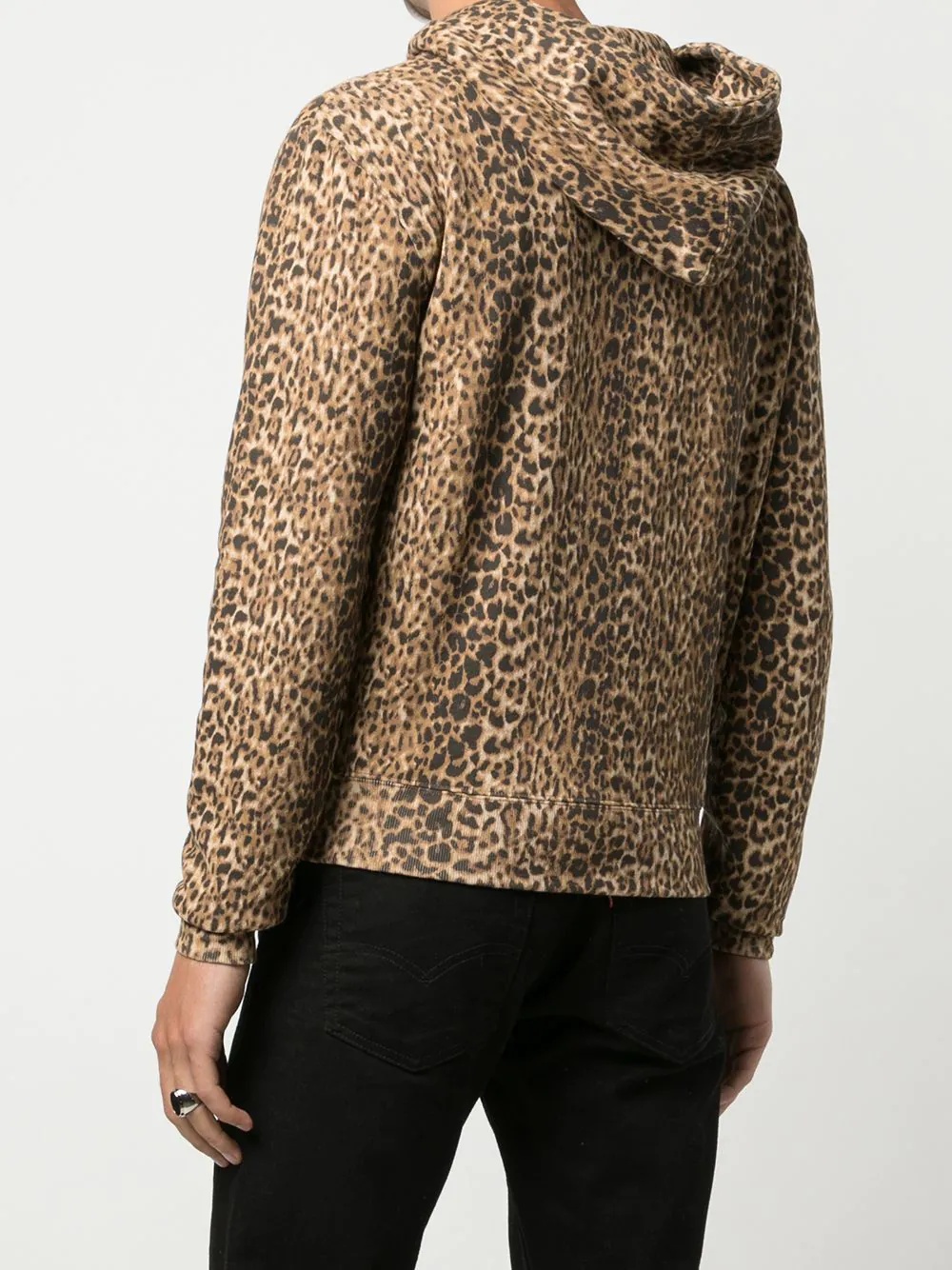 leopard-print zipped hoodie - 4