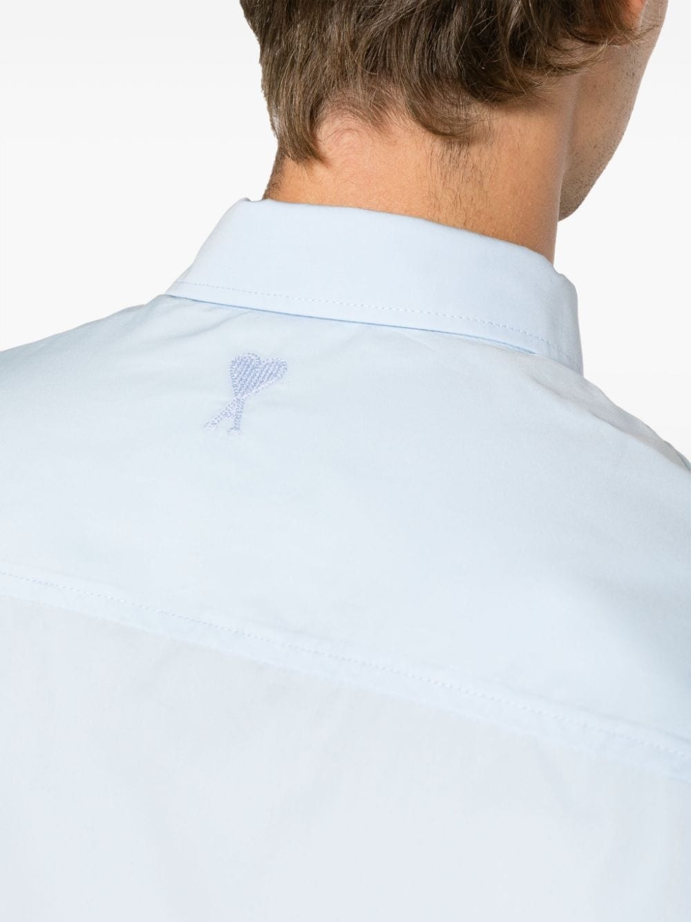 logo-embroidered cotton shirt - 5