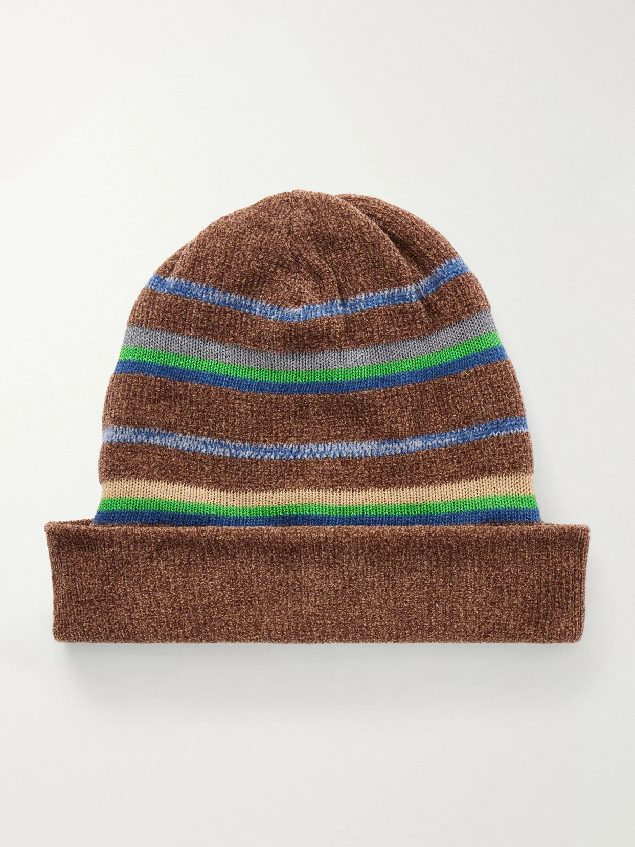 Stripped Cotton And Wool-blend Beanie - 1