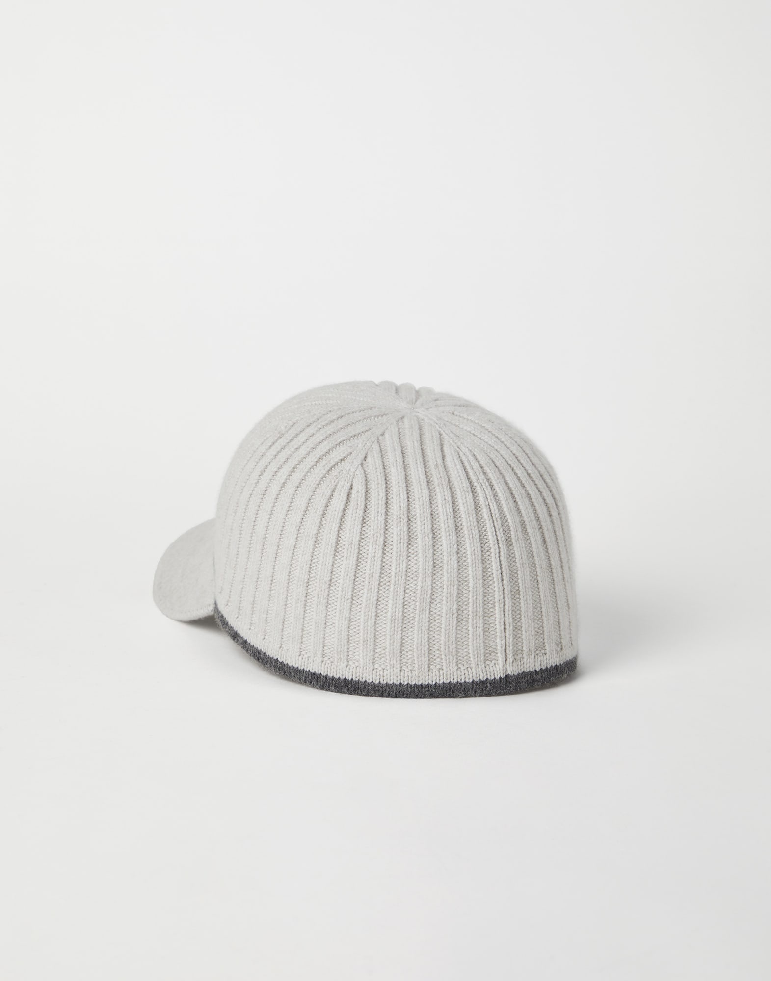 Virgin wool, cashmere and silk rib knit baseball cap with monili - 2