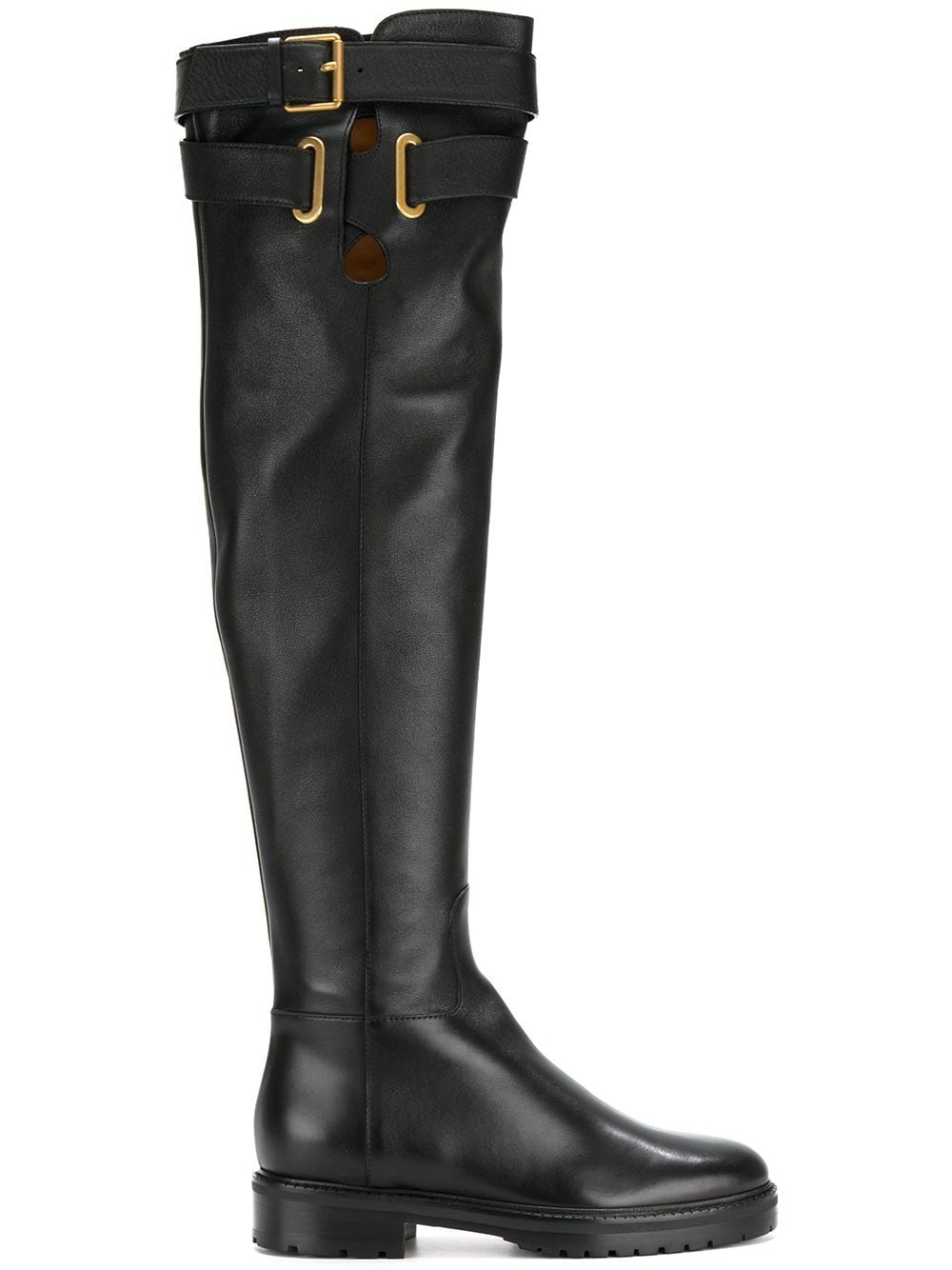 strap knee high boots - 1