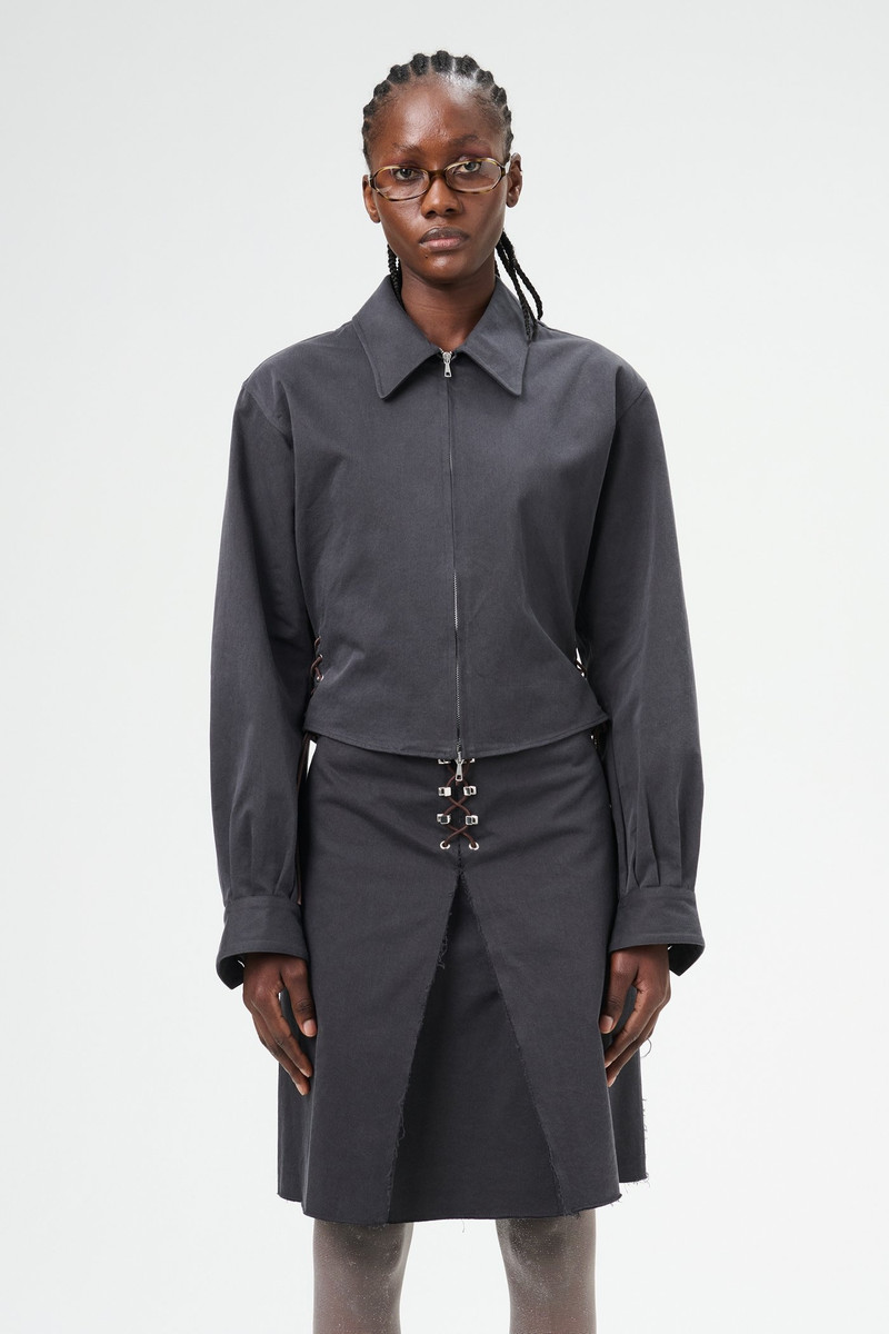 Our Legacy Doll Blouson Ash Black Seventies Sateen outlook