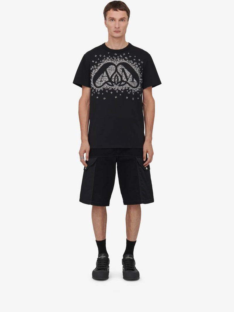 Alexander McQueen Men's Exploded Charm T-shirt in Black/white outlook