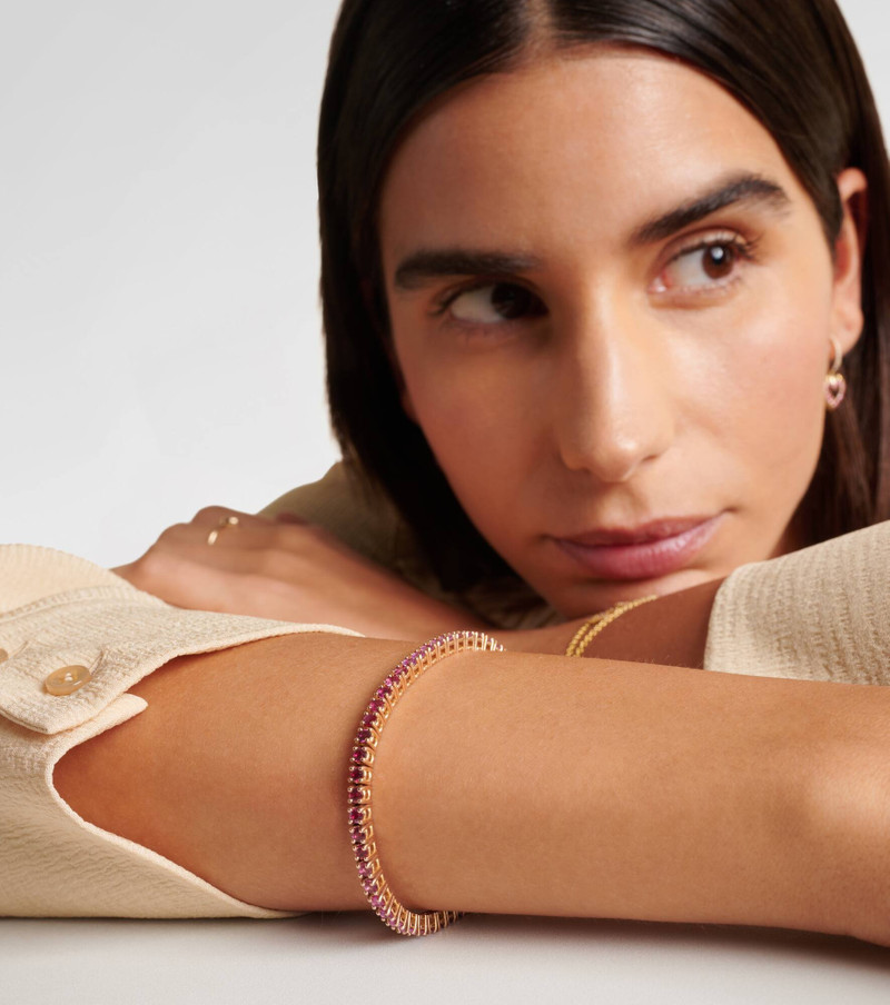 ROXANNE FIRST 14kt rose gold tennis bracelet with sapphires outlook