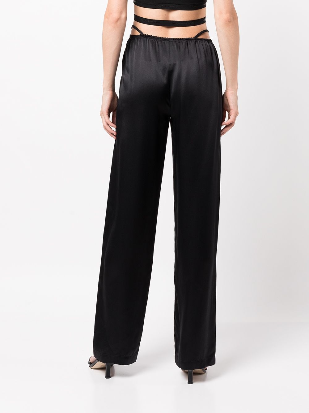 crystal thong satin trousers - 4