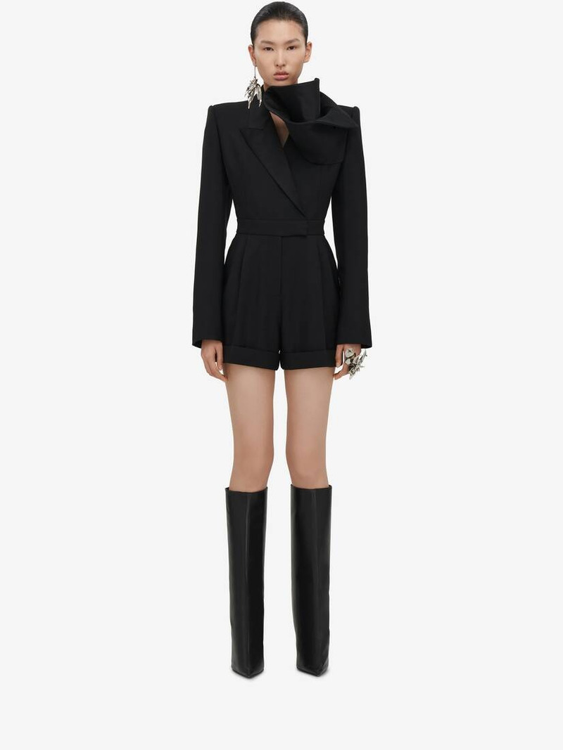 Alexander McQueen Deconstructed Orchid All-in-one in Black outlook
