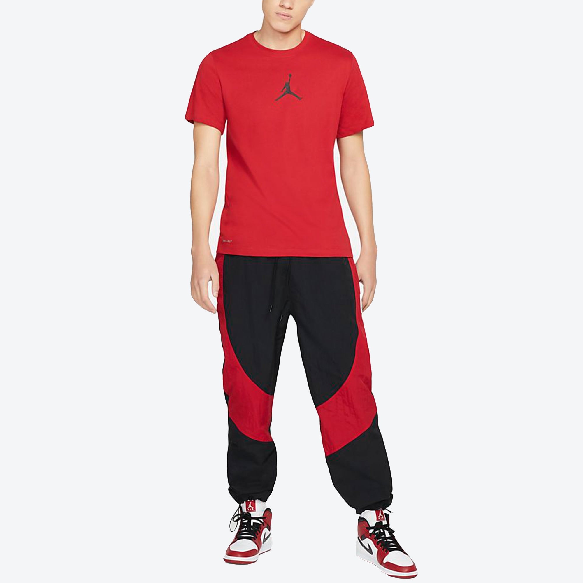 Air Jordan Jumpman Logo Printing Sports Quick Dry Round Neck Short Sleeve Red CW5191-687 - 3