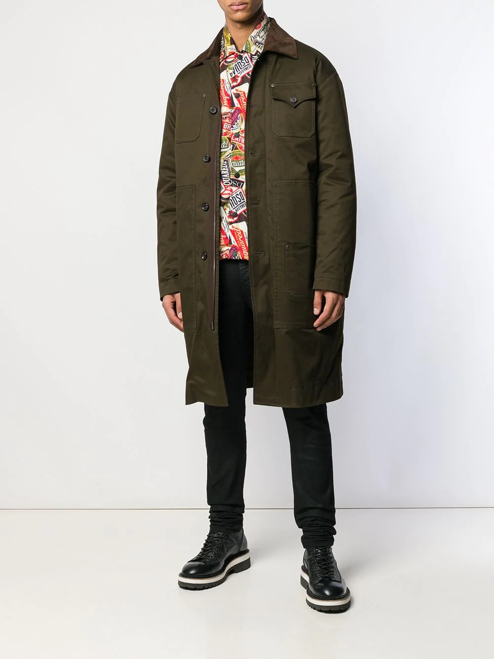 button-up parka coat - 2