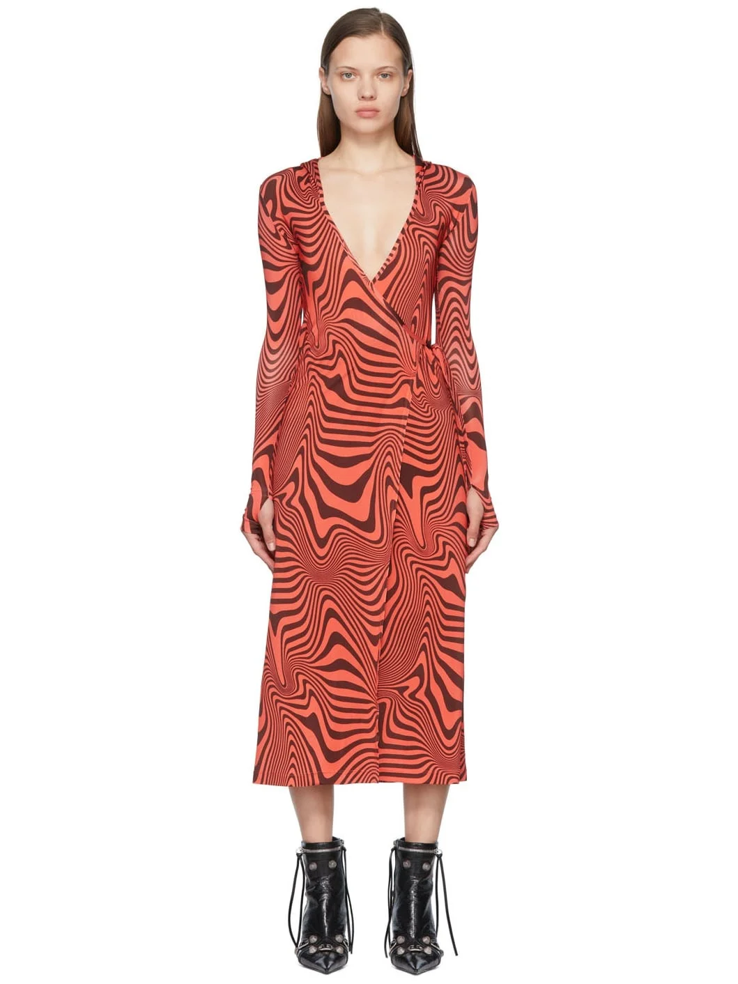 SSENSE Exclusive Red Viscose Robe - 1