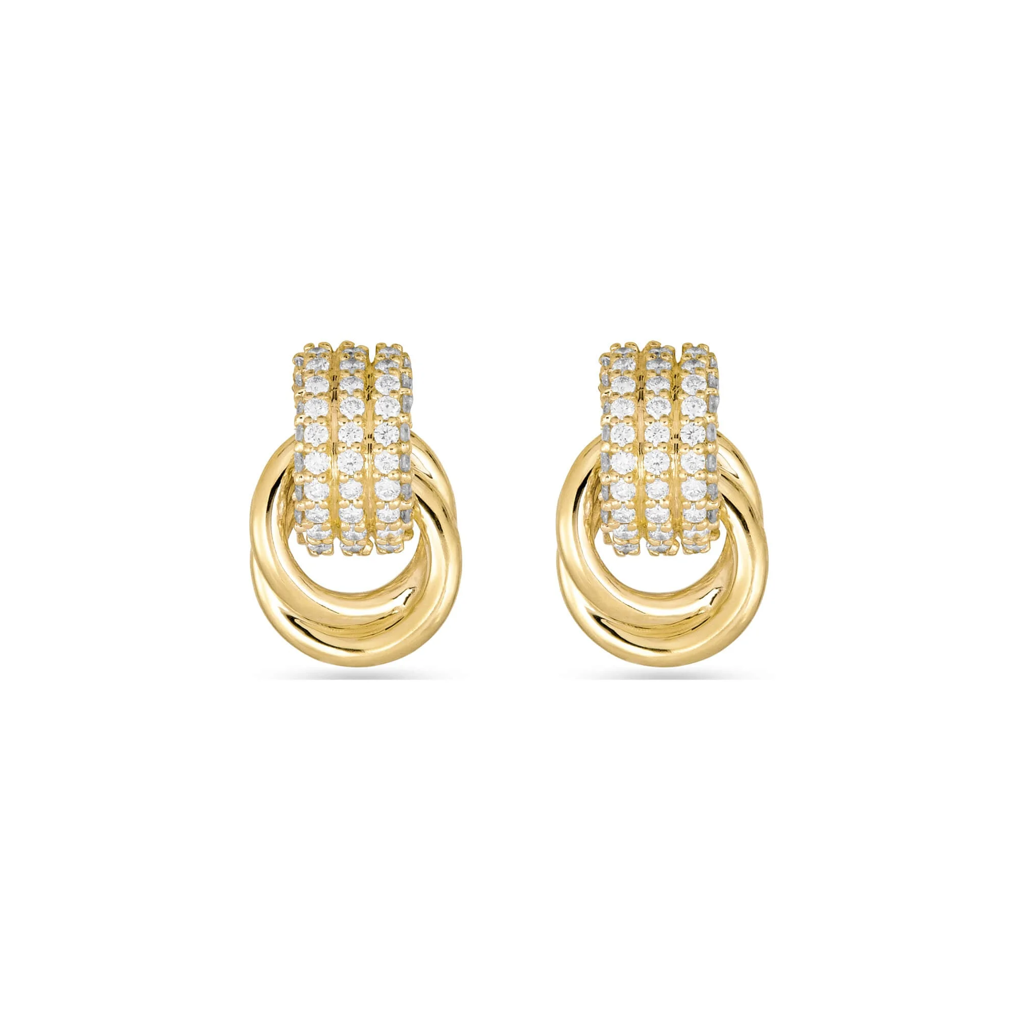 Pave Diamond Forme Knot Studs - 1