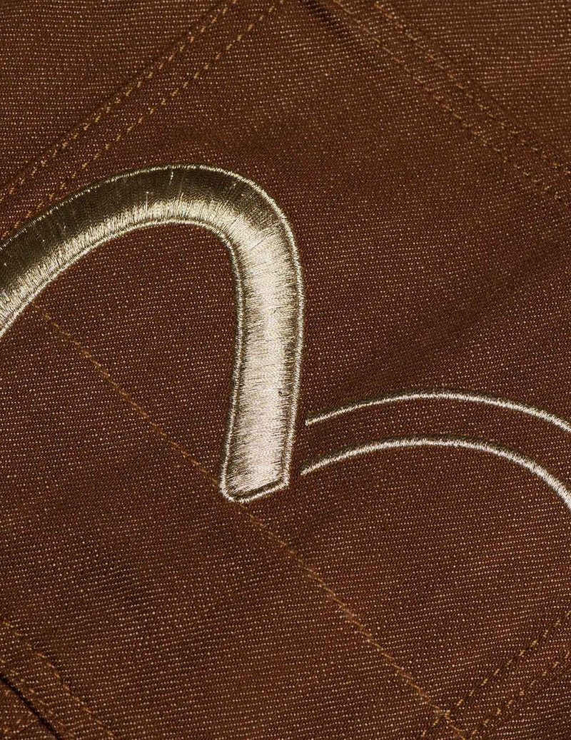 Kanji Embroidered Straight Fit Baggy Worker Jeans 14