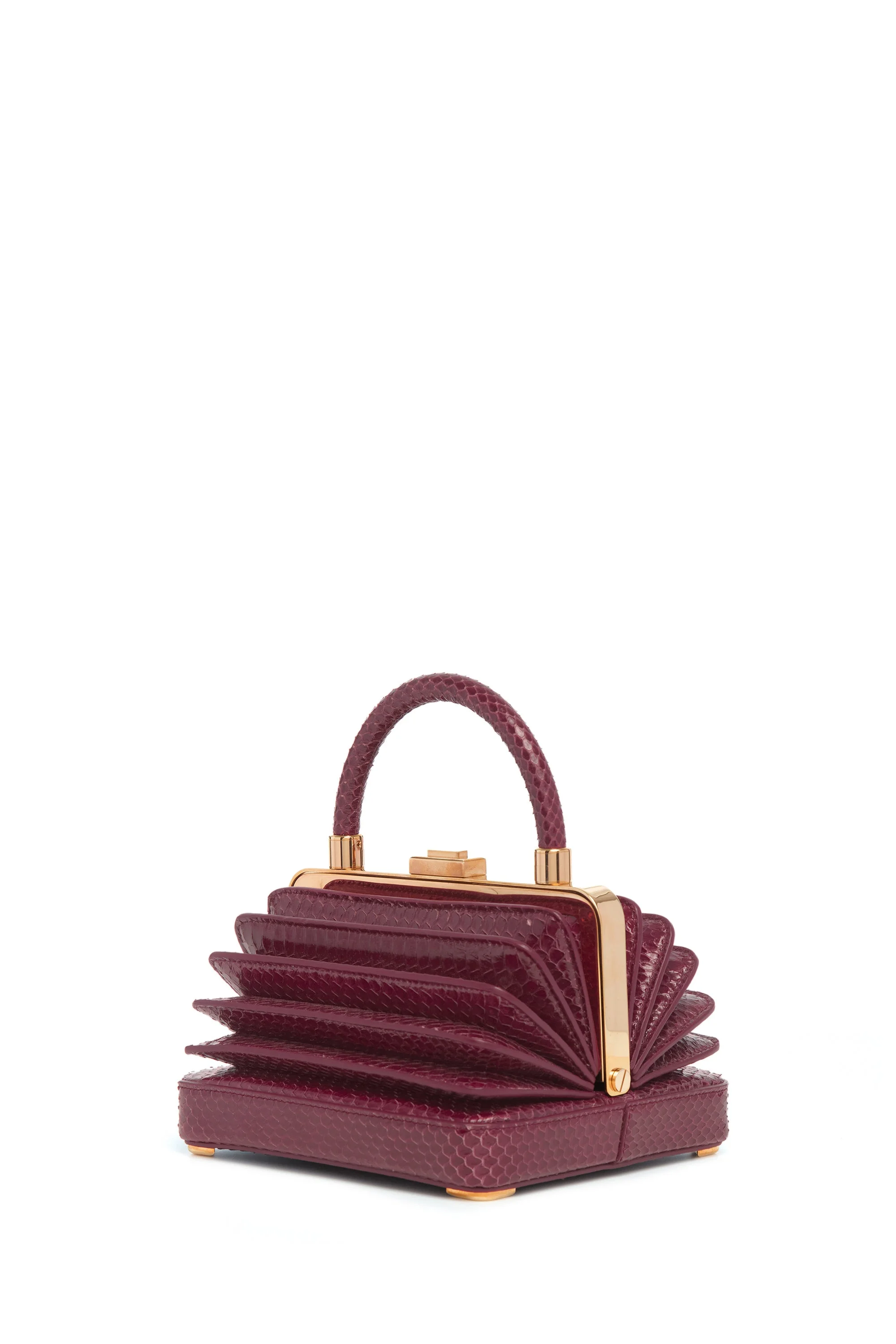 Small Diana Bag in Bordeaux Snakeskin - 1