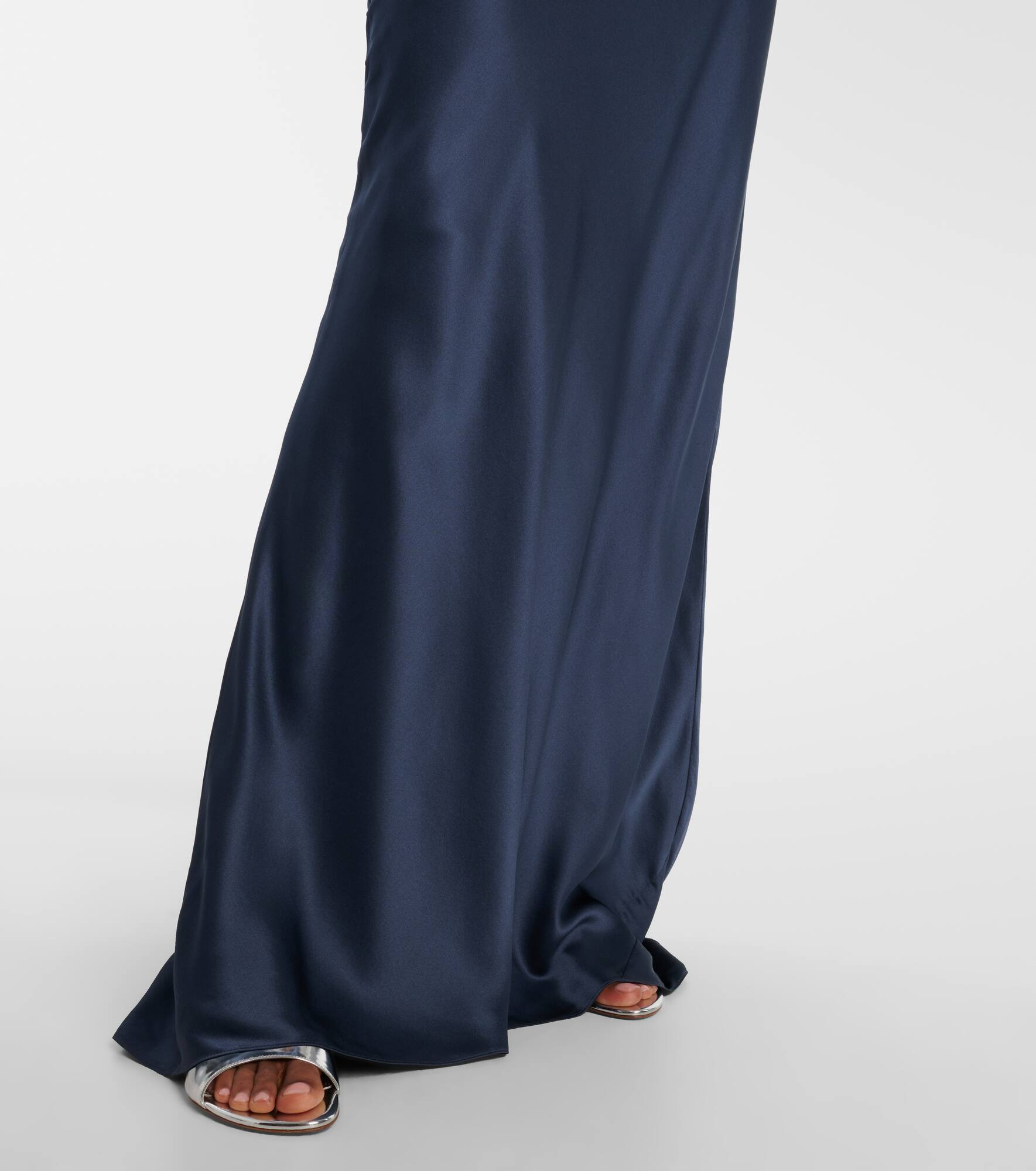 Ruched strapless silk satin corset dress - 6