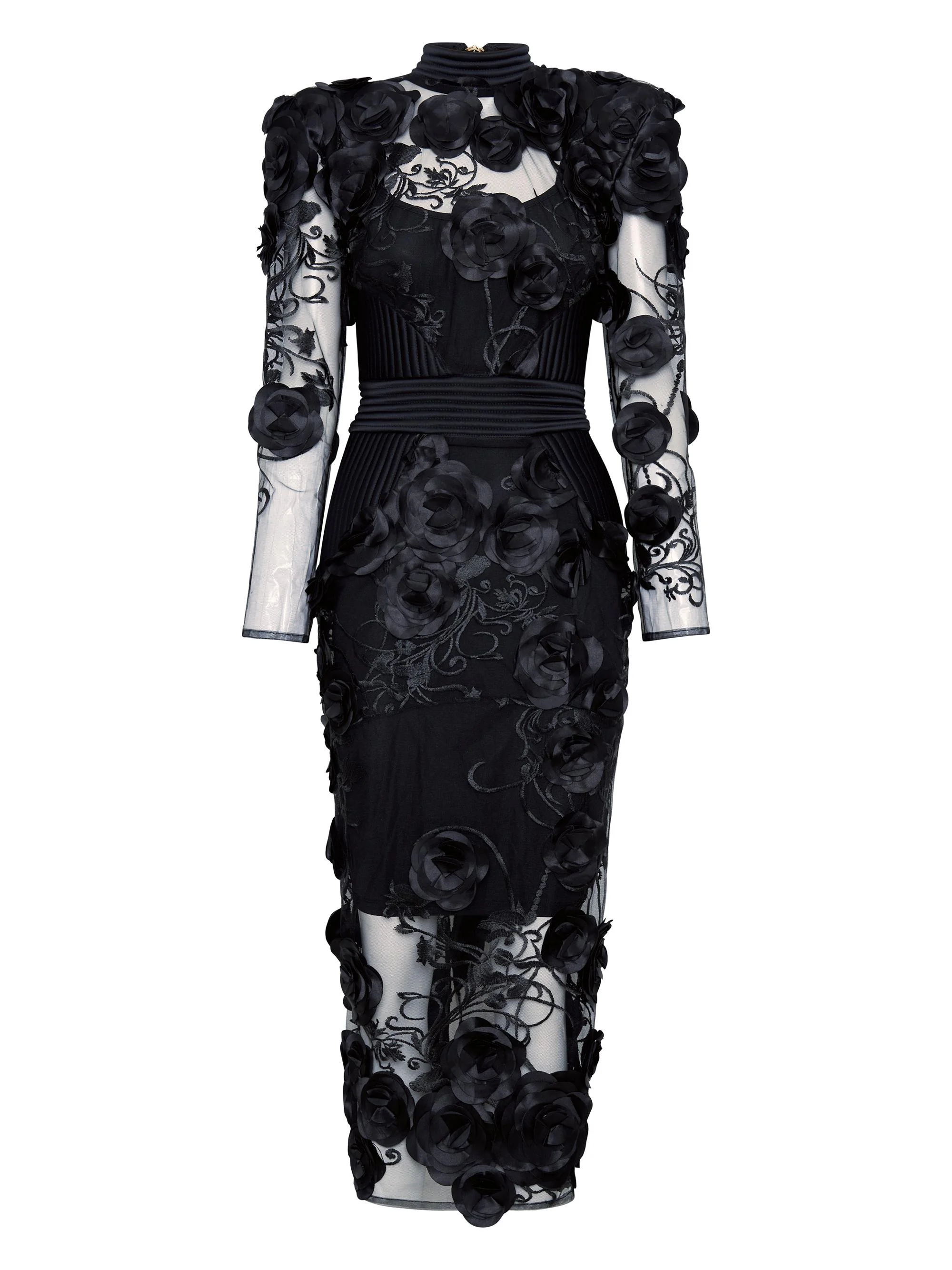 Women's Battle Lines Floral-Embellished Vendetta Dress - Black - 1