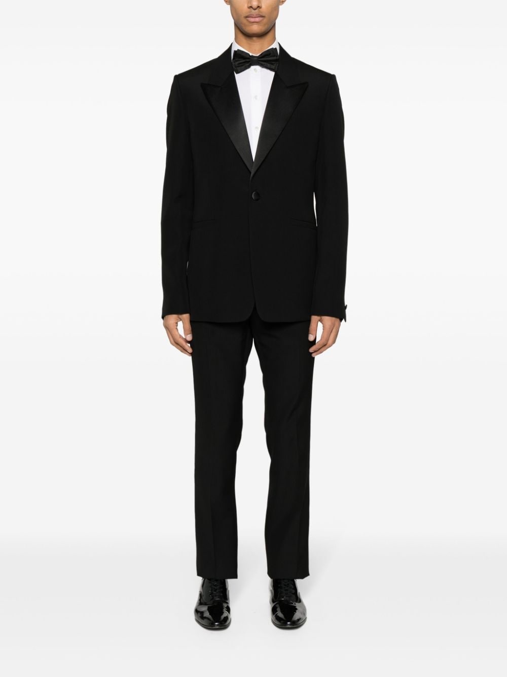 peak-lapel single-breasted wool blazer - 2