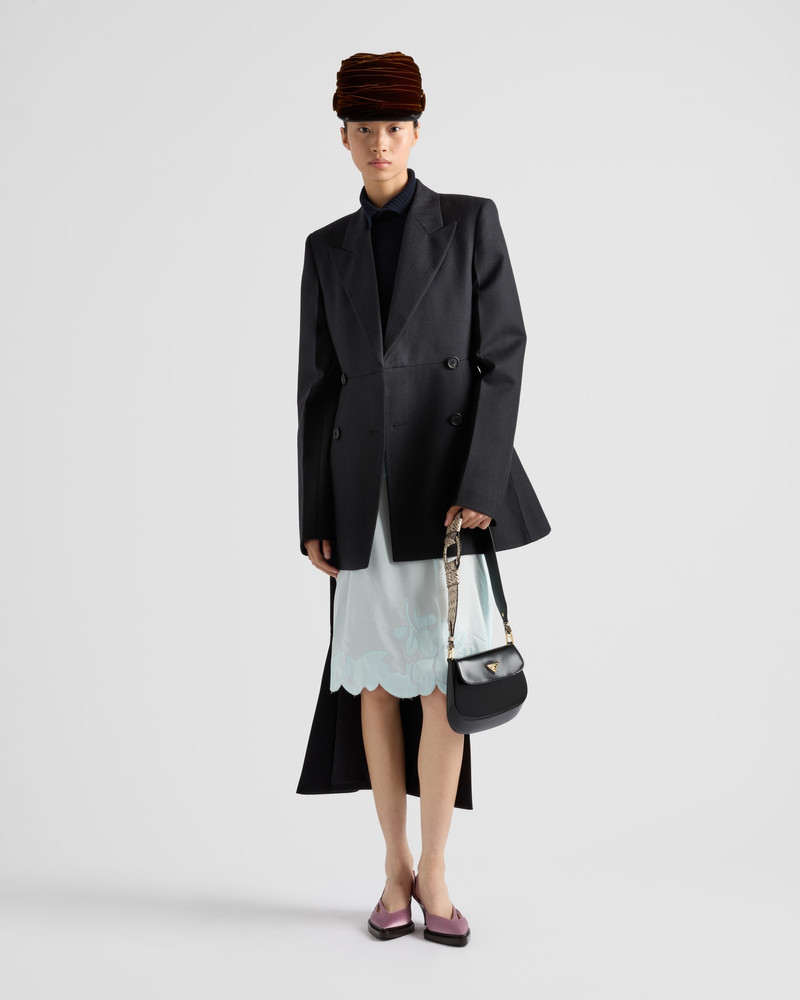 Prada Embroidered silk habutai skirt outlook