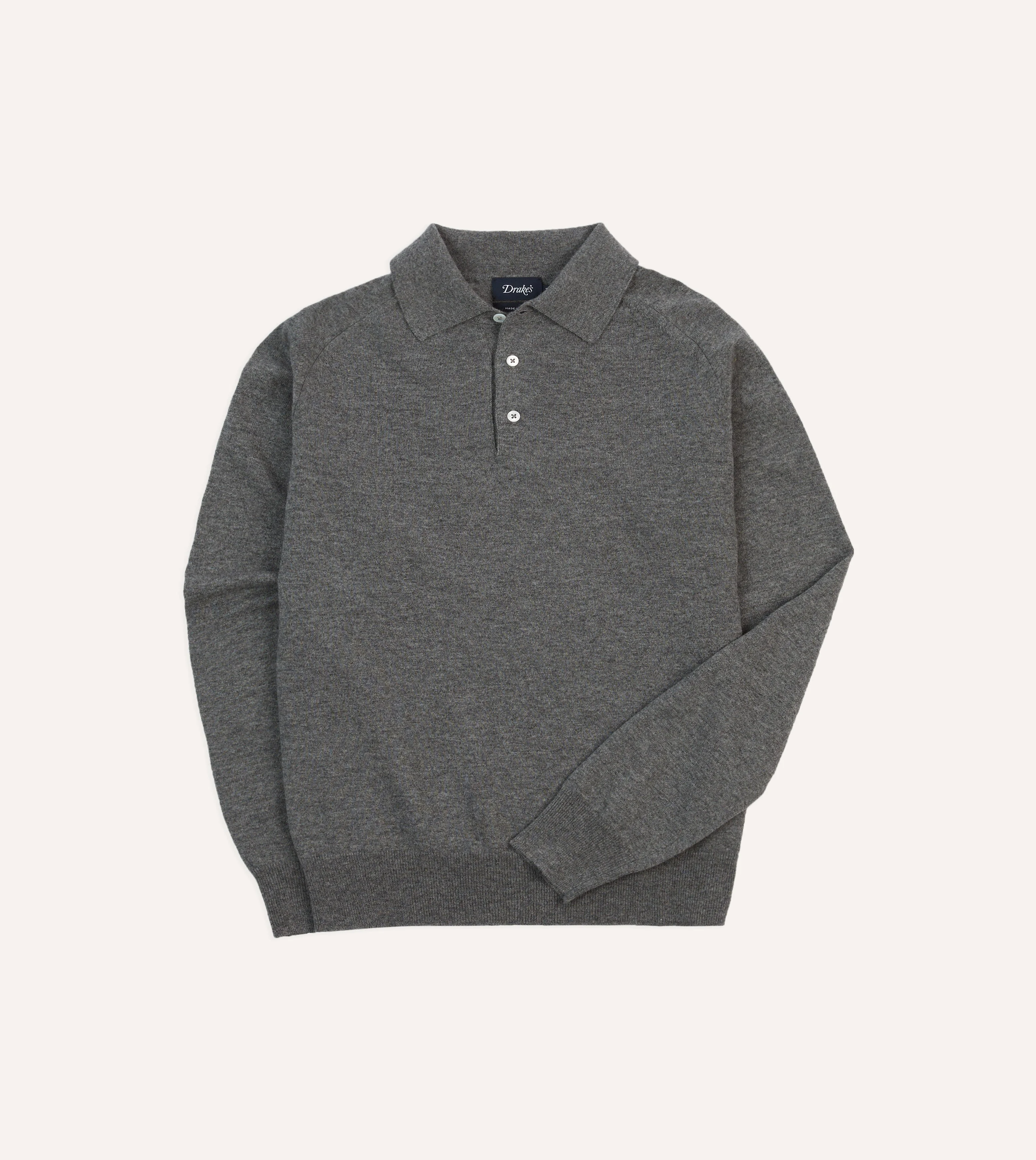 Grey Alpaca Wool Knitted Polo - 1