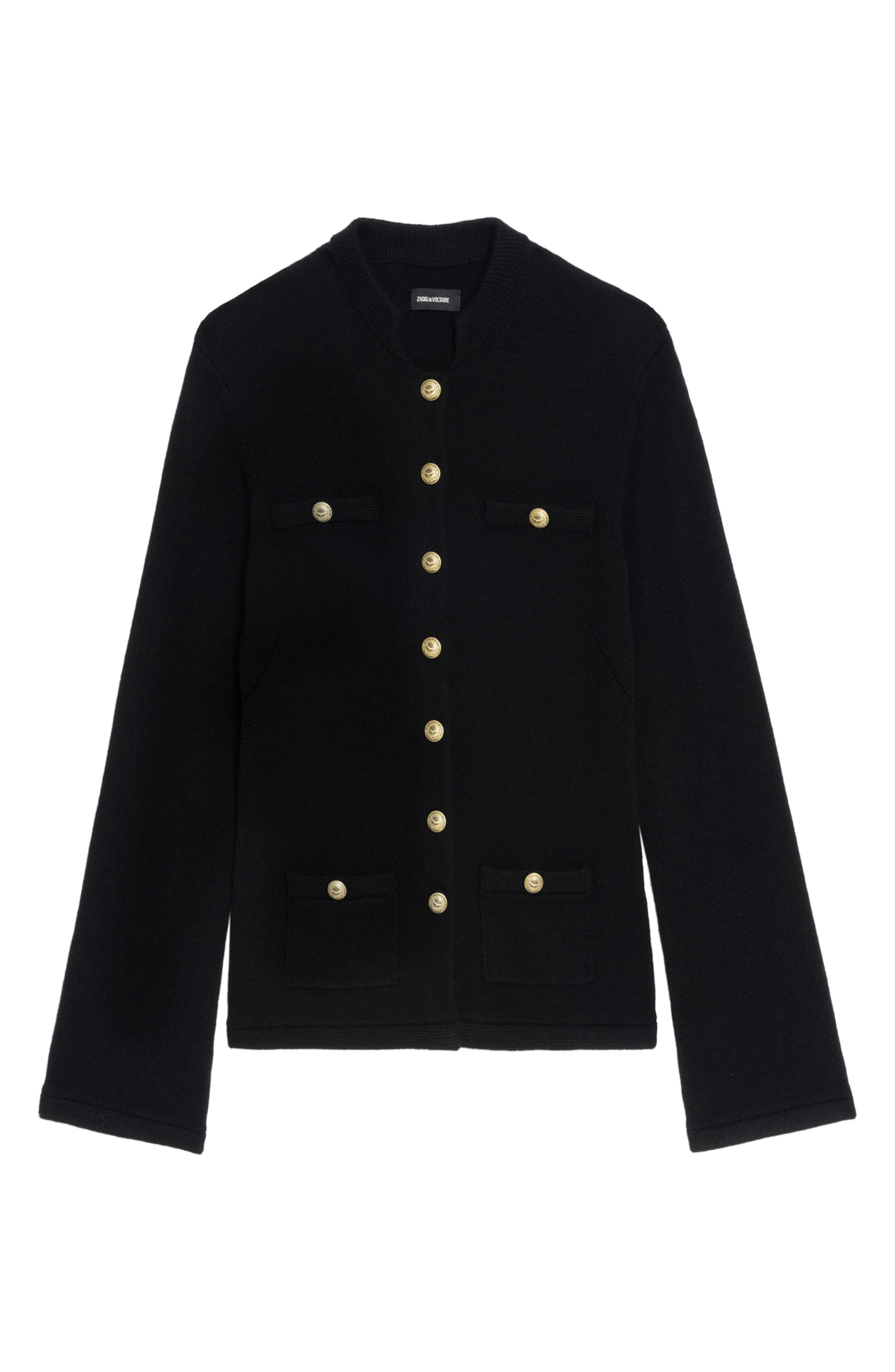 Zadig & Voltaire Lucy Wool & Cashmere Cardigan in Black at Nordstrom - 5
