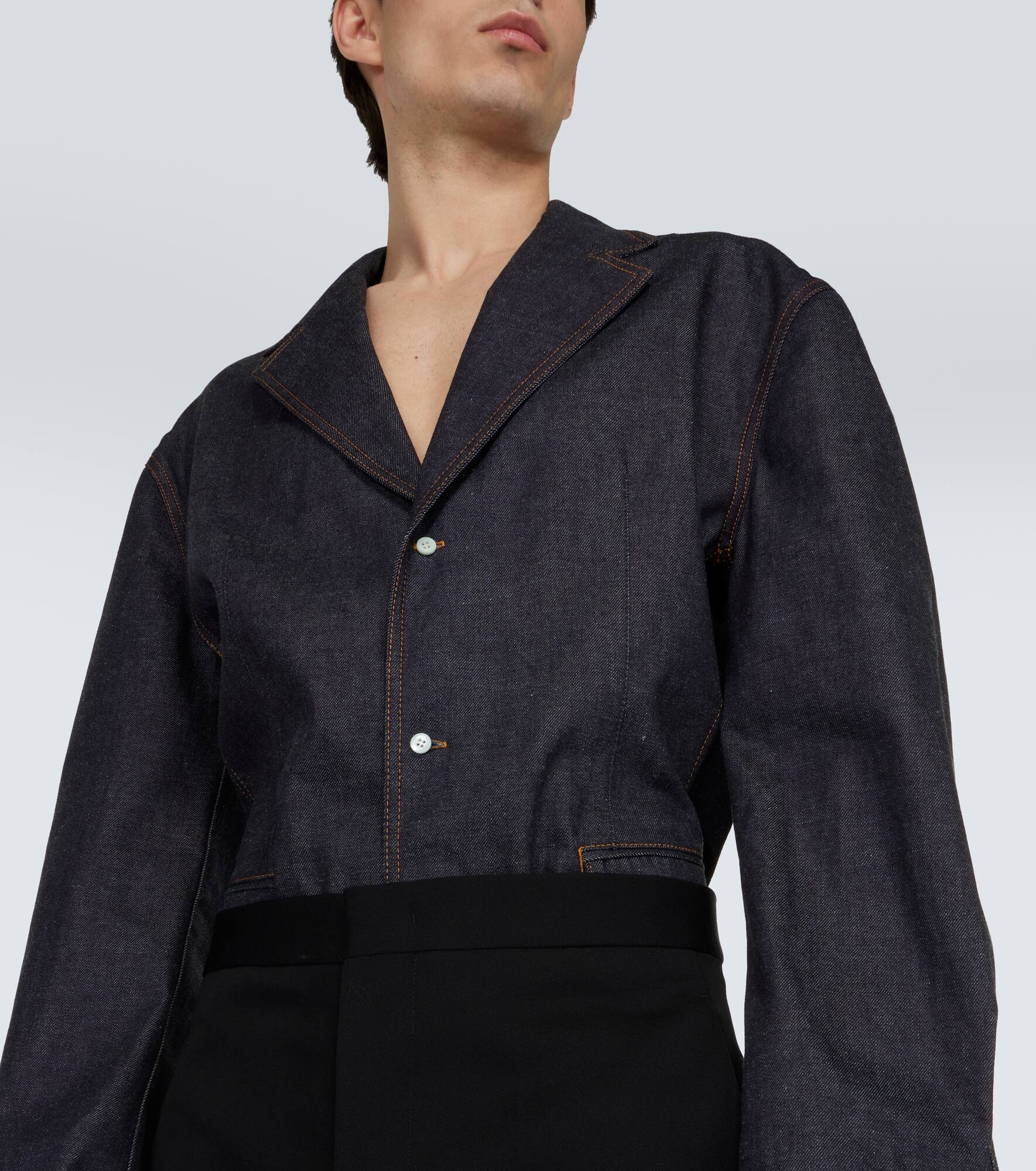 Single-breasted denim jacket - 5