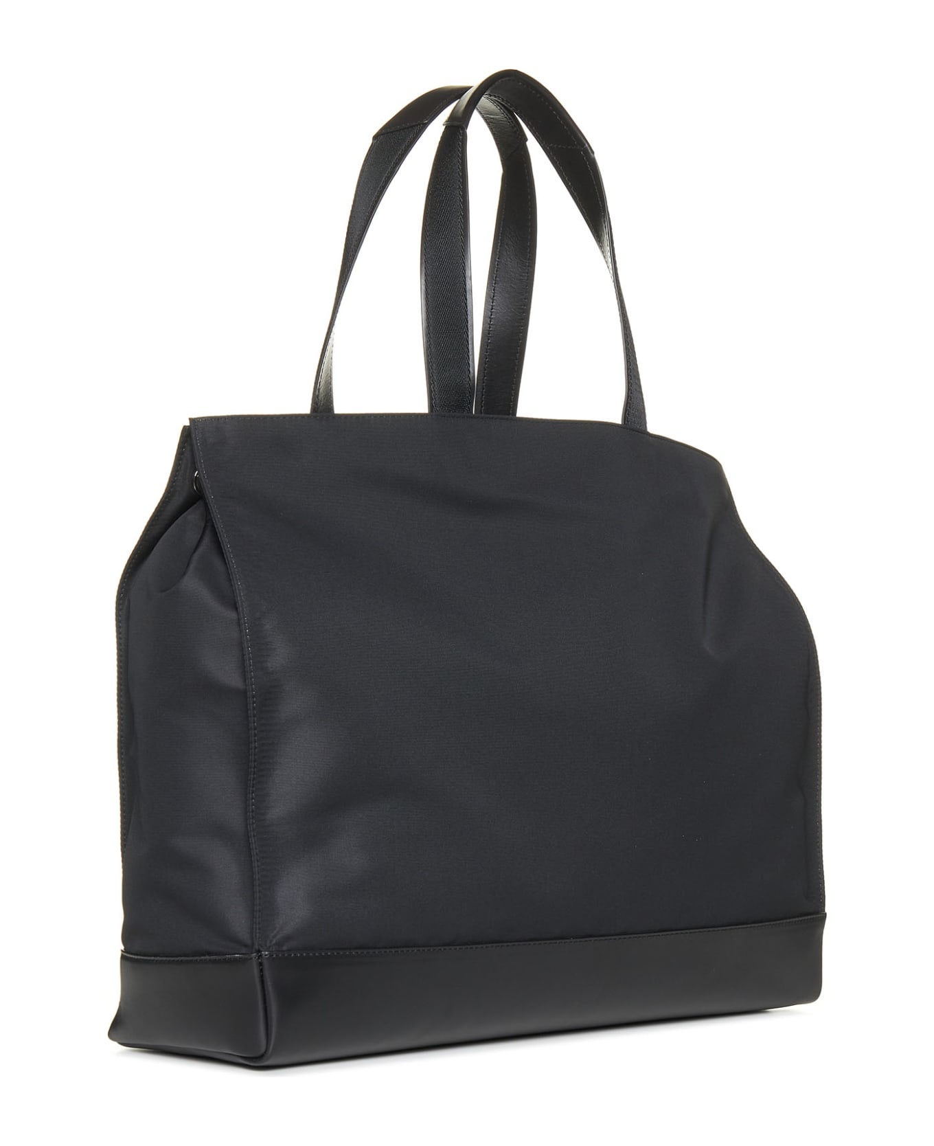 Black Nylon And Leather De Manta Tote Bag - 3
