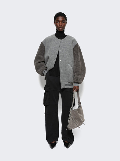 Givenchy Oversized Varsity Jacket Light Grey Melange outlook