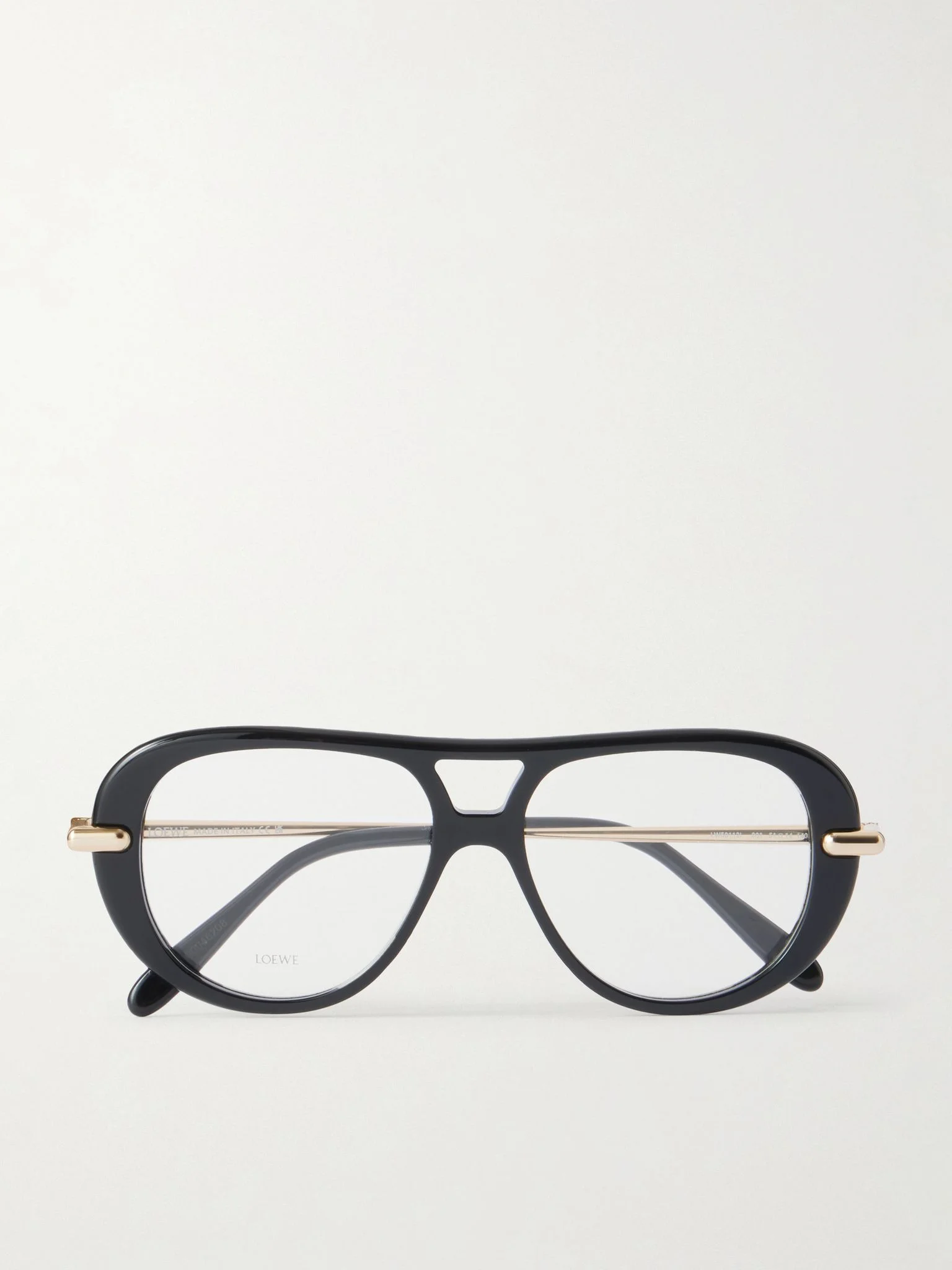 Slim aviator-style acetate sunglasses Black - 1