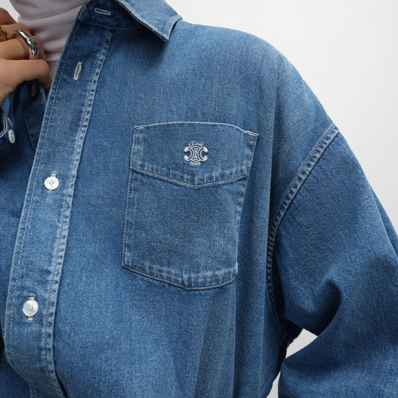 cropped shirt in denim 3