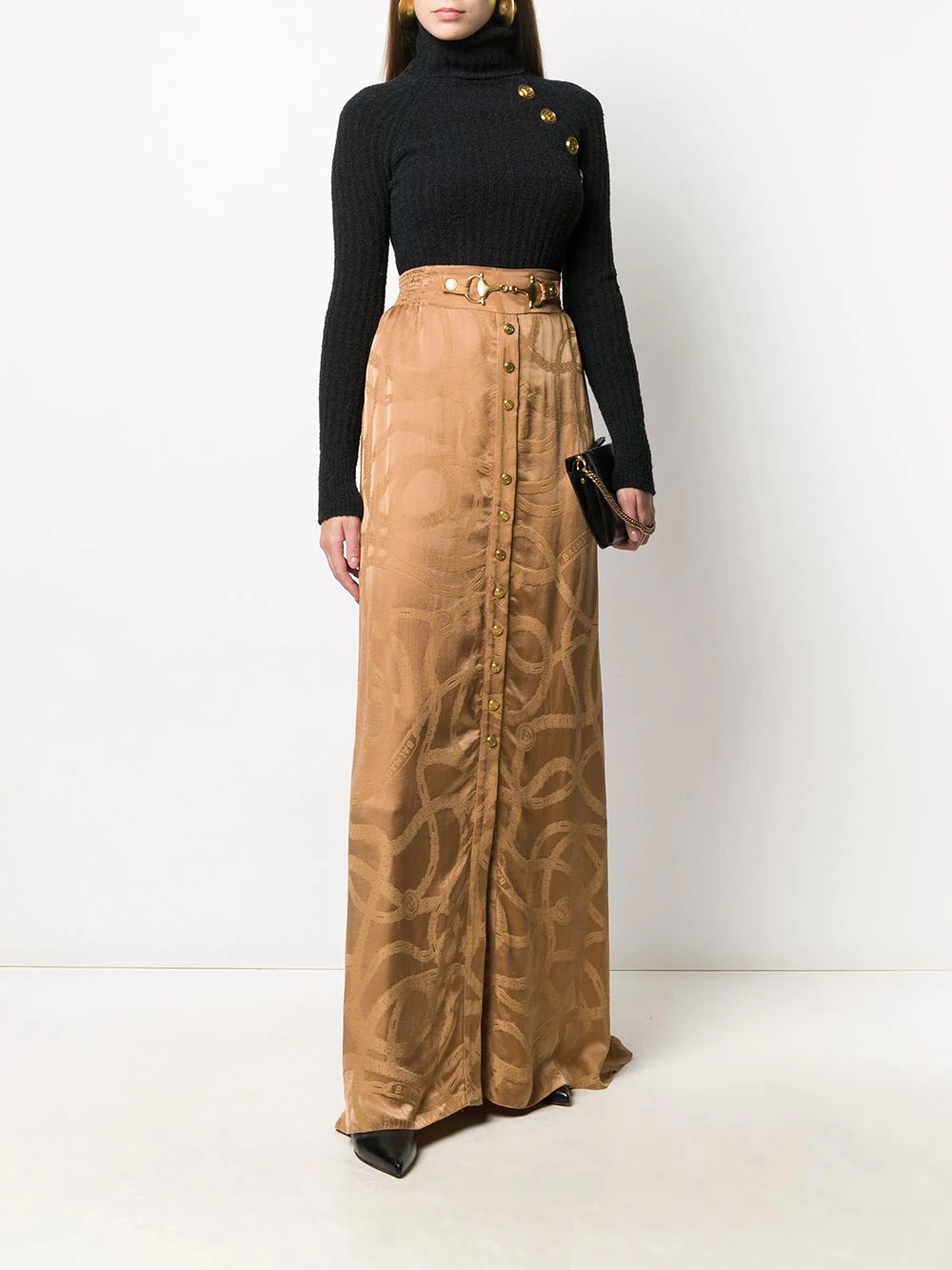 chain logo jacquard skirt - 2