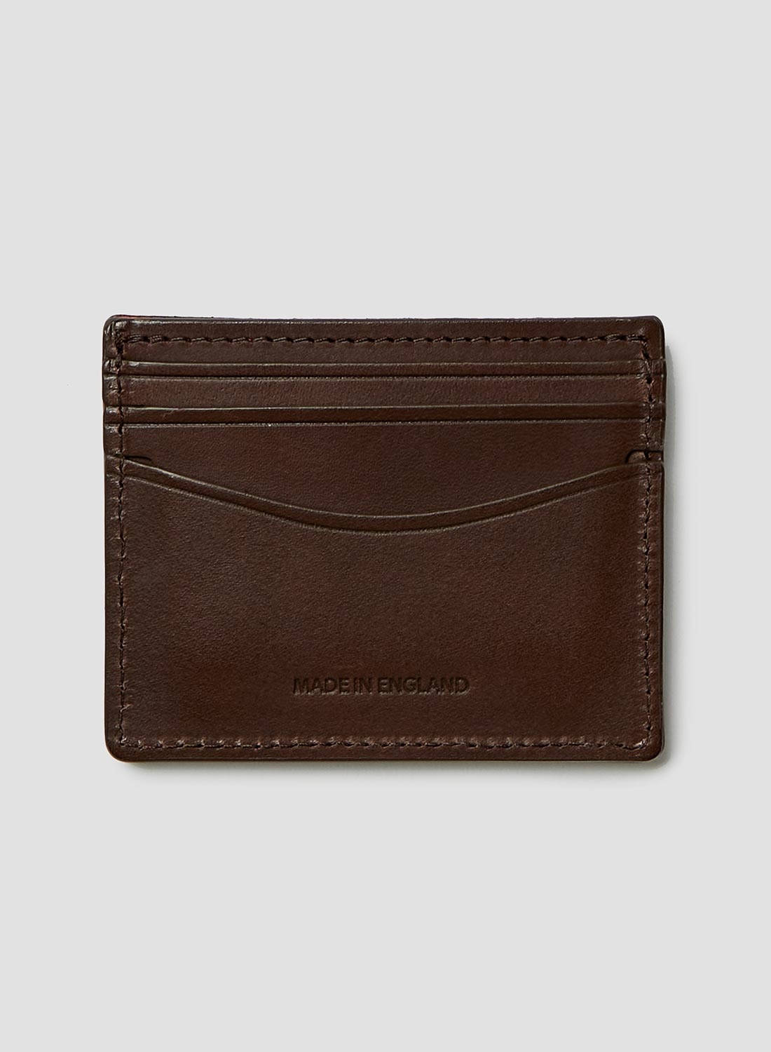 Leather Card Case In Dark Brown - 3