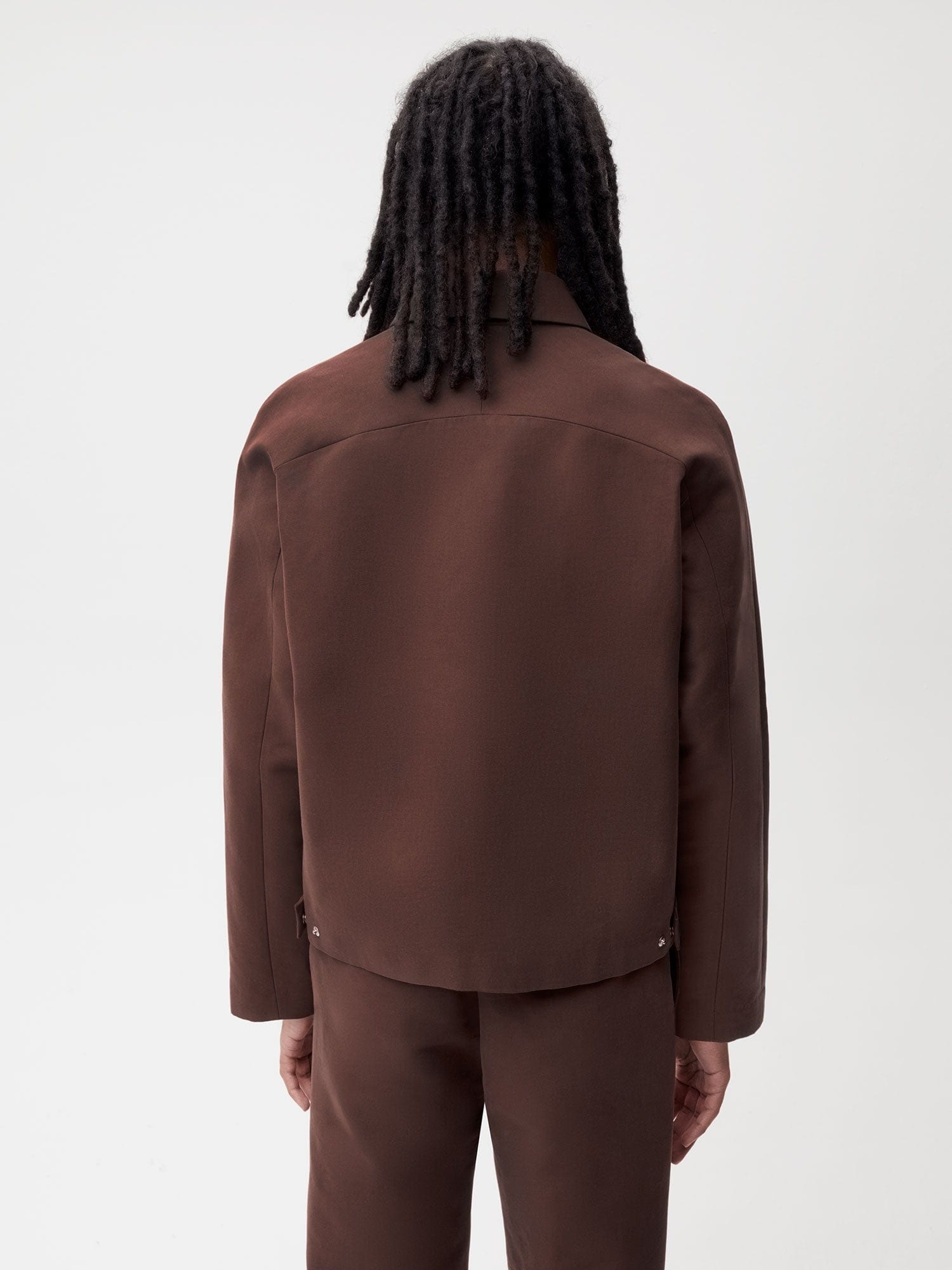 Mens Organic Cotton Harrington Jacket - Chestnut Brown - 3