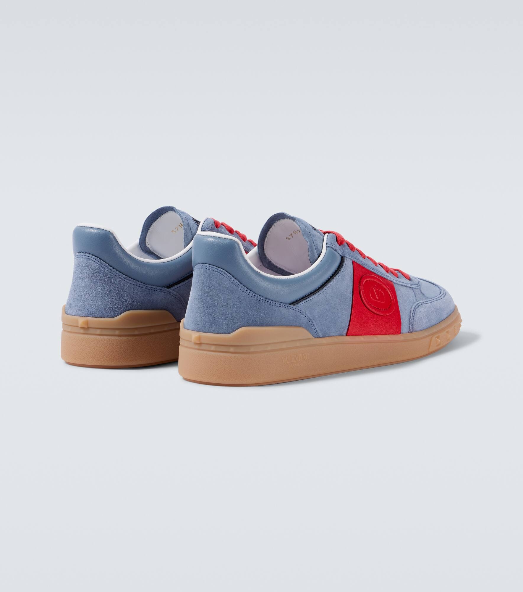 Upvillage leather-trimmed suede sneakers - 6