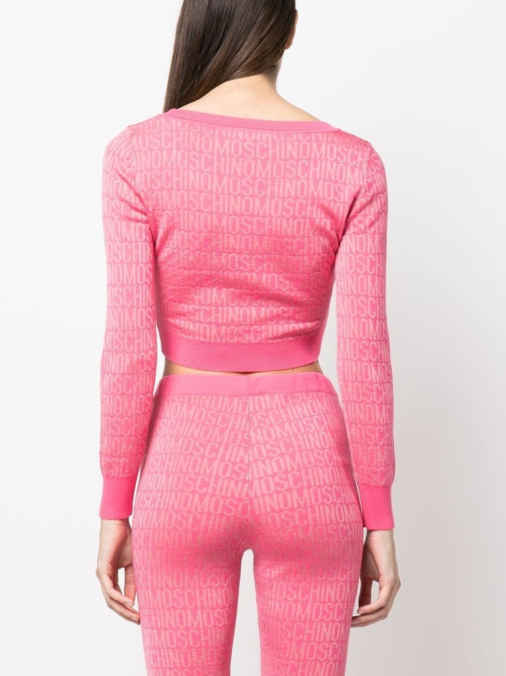 monogram-print cropped jumper - 4