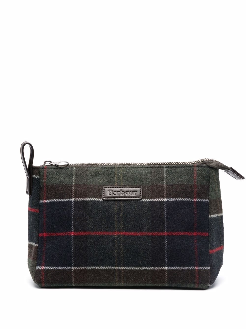 tartan check-print wash bag - 1