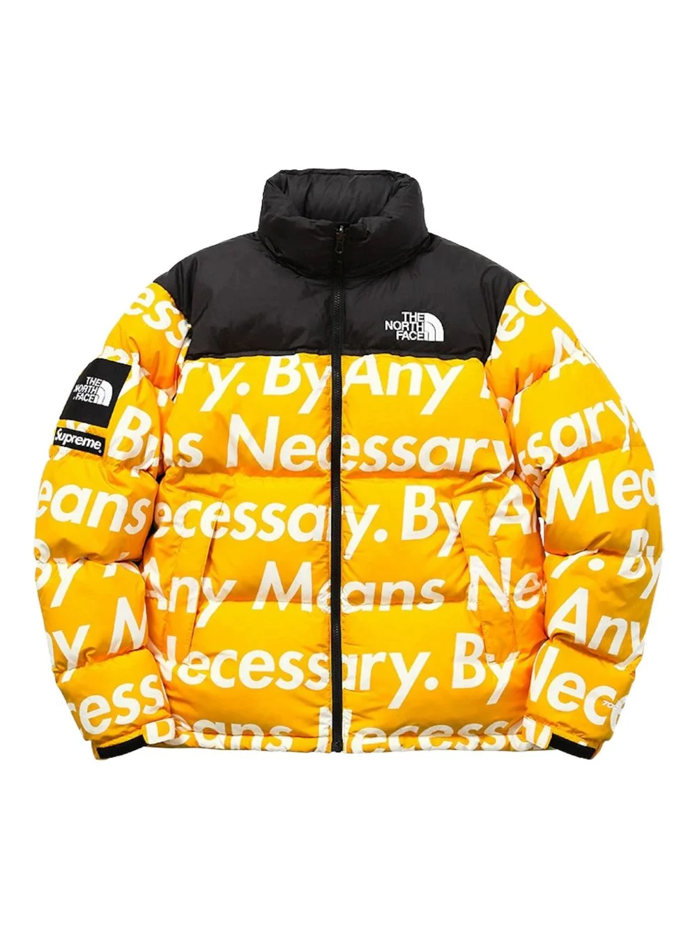 x The North Face lettering-print padded jacket - 1