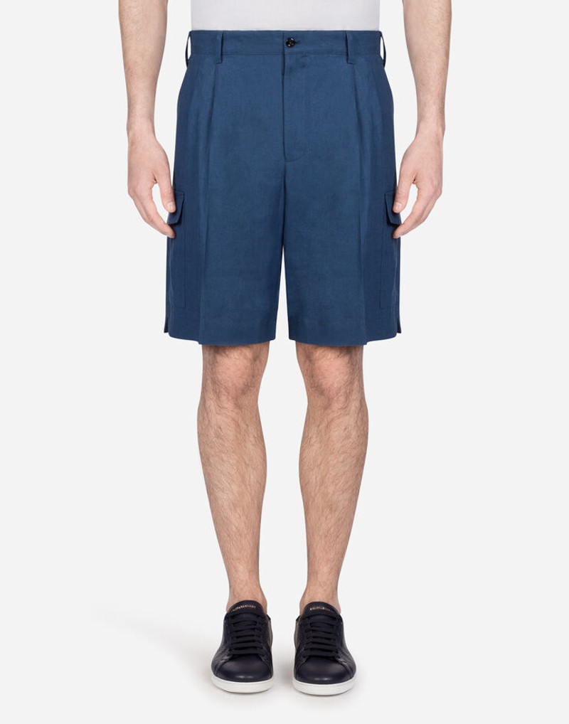 Dolce & Gabbana Bermuda cargo shorts in linen outlook