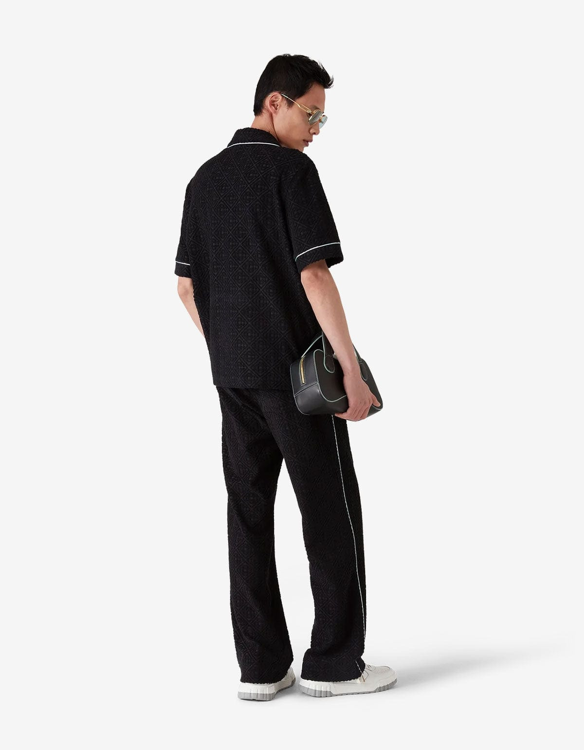 Casablanca Black Monogram Jacquard Towelling Trousers - 4