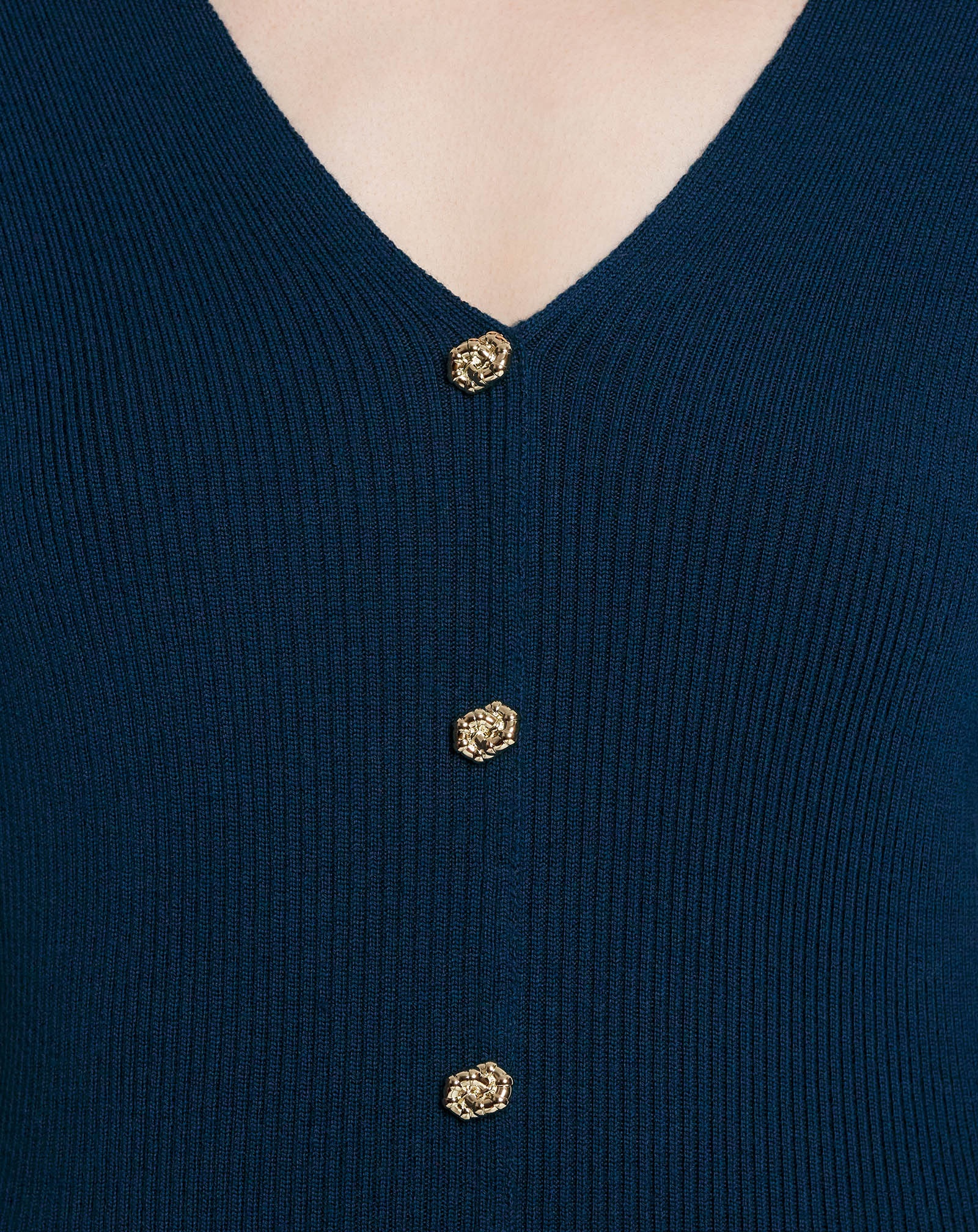 LONG LOW-CUT KNIT DRESS - 5
