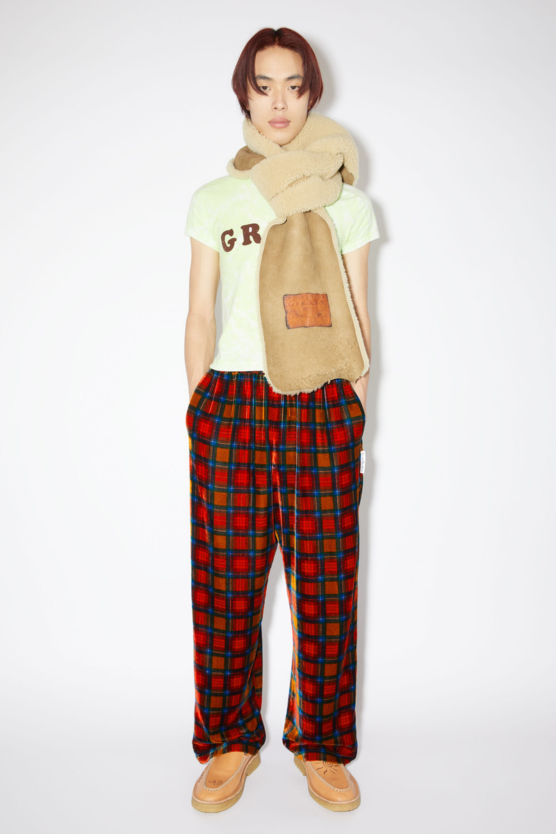 Acne Studios Tartan velvet trousers - Red outlook