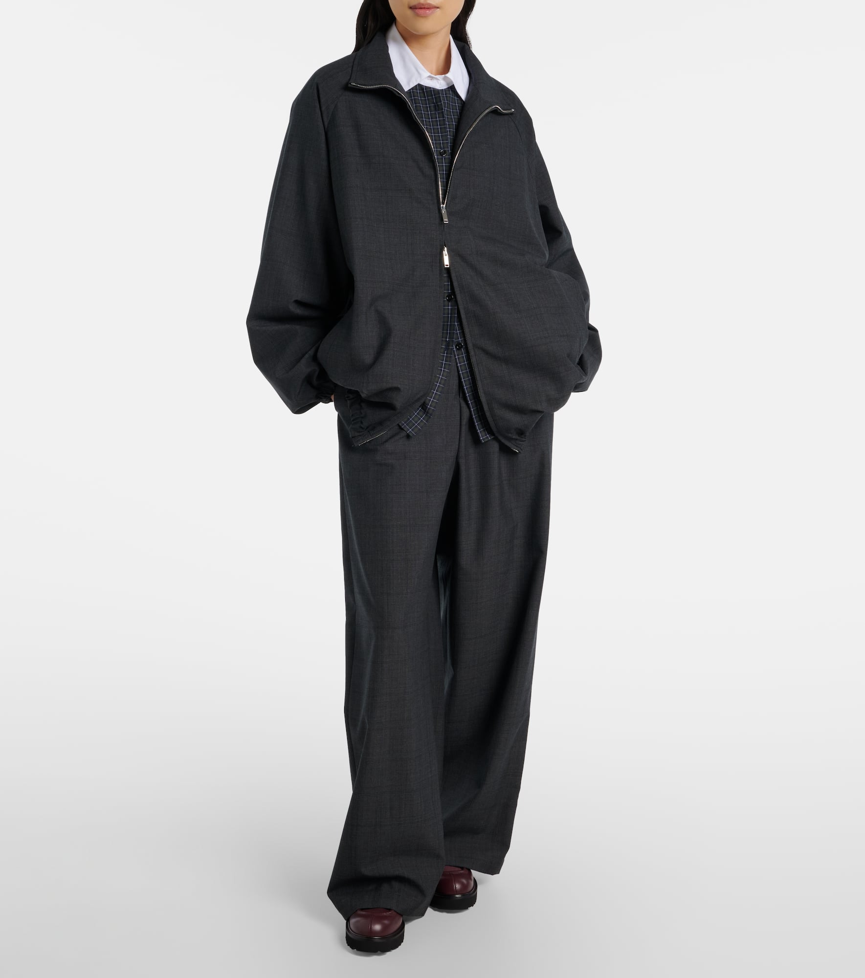Baxter plaid oversized blouson jacket - 2