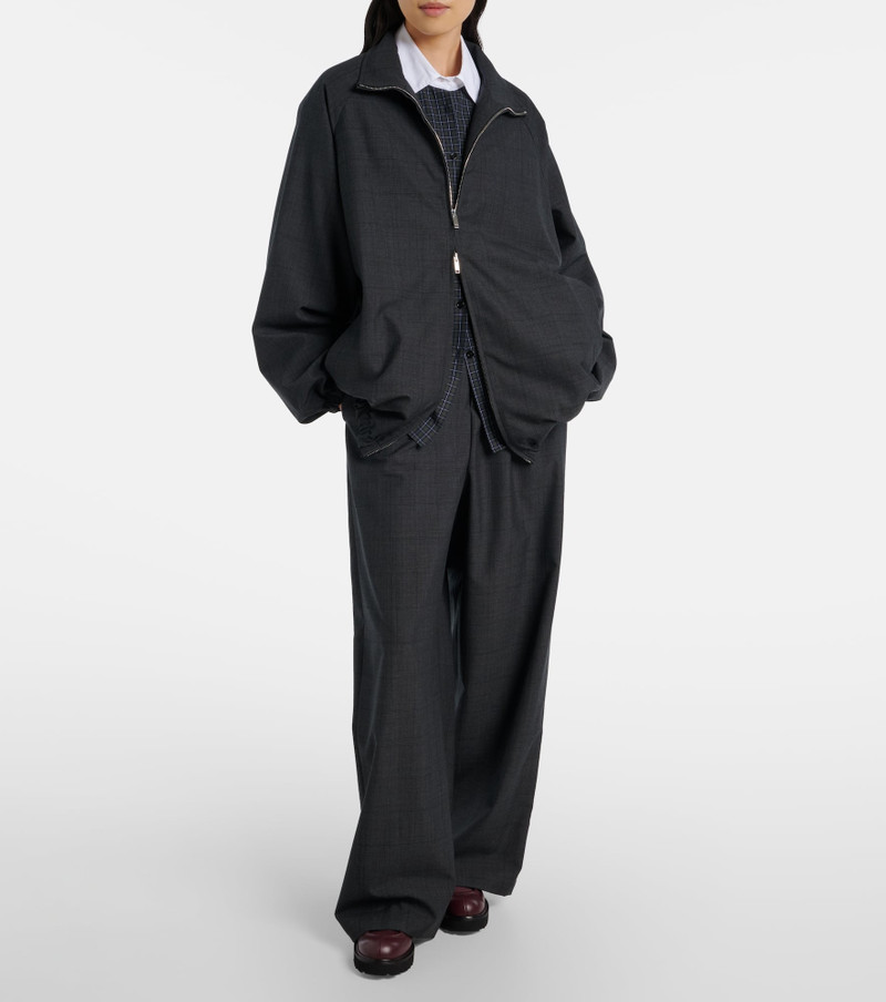 The Frankie Shop Baxter plaid oversized blouson jacket outlook