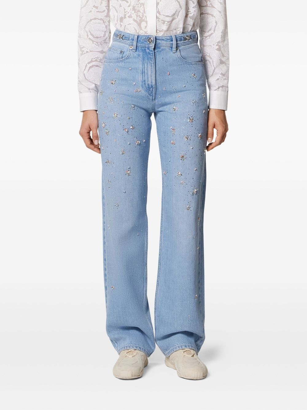 embellished high-waist jeans - 3