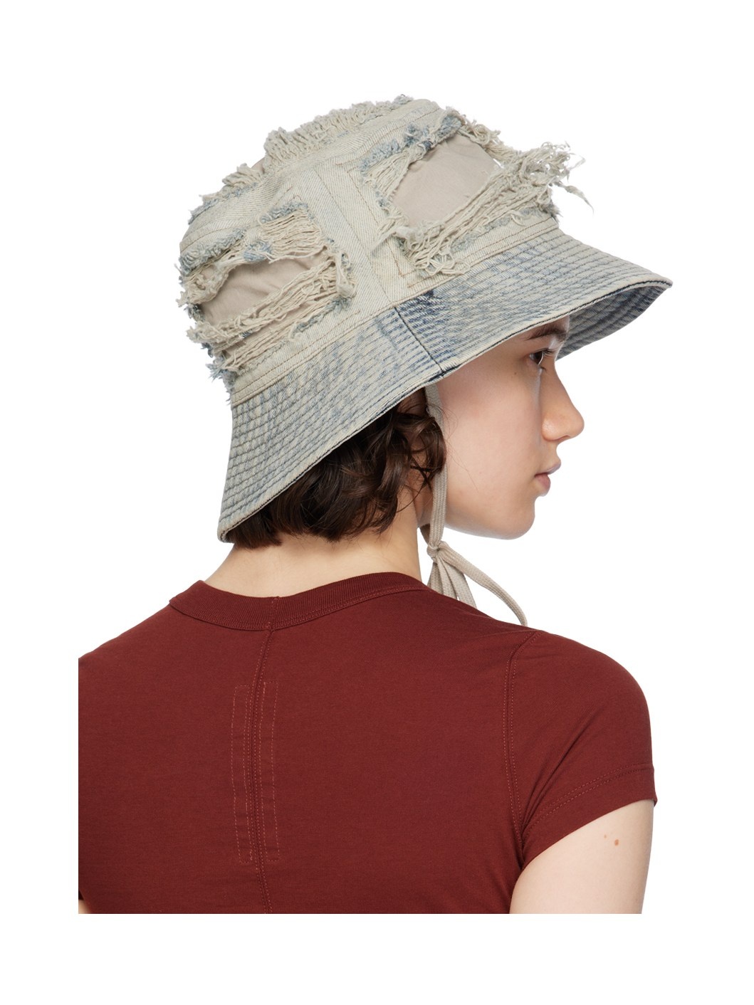 Blue Distressed Bucket Hat - 3