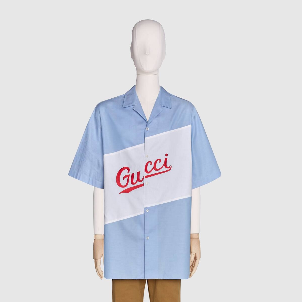 Oversize bowling shirt with Gucci script - 3