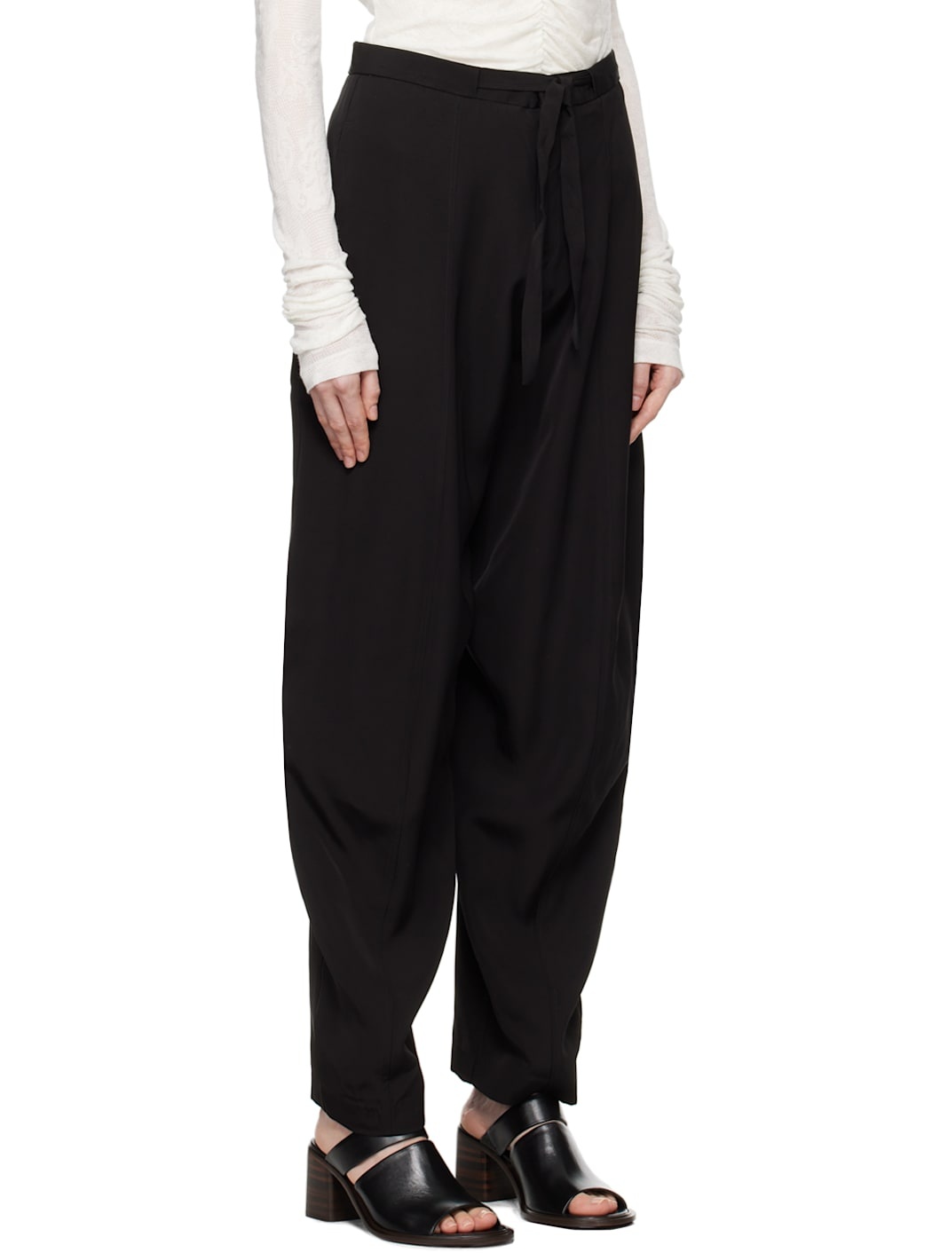 Black Evening Belted Trousers - 2