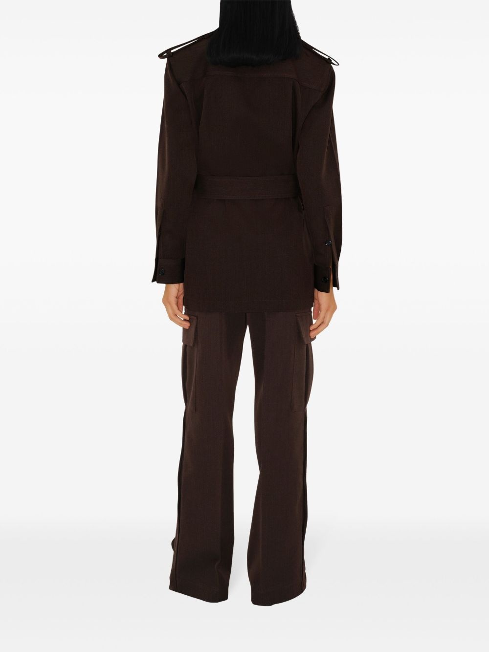 wide-leg wool cargo trousers - 4