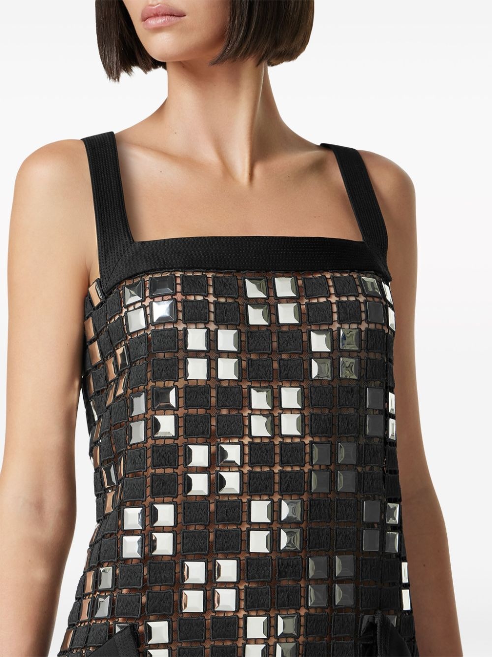 panelled sleeveless dress - 5