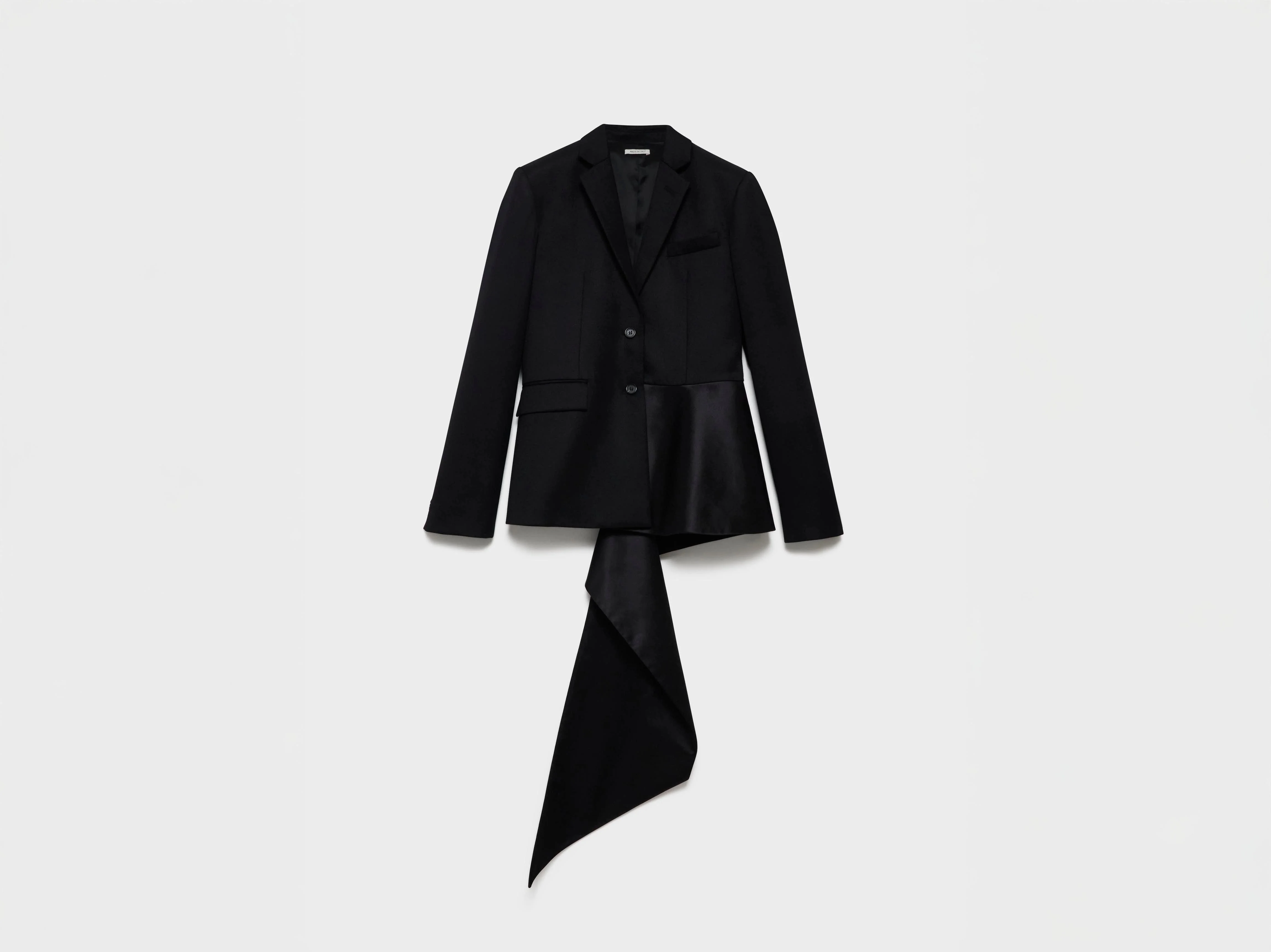WOMENS TAILORED JACKET WITH WRAP DRAPE IN BLACK - 1