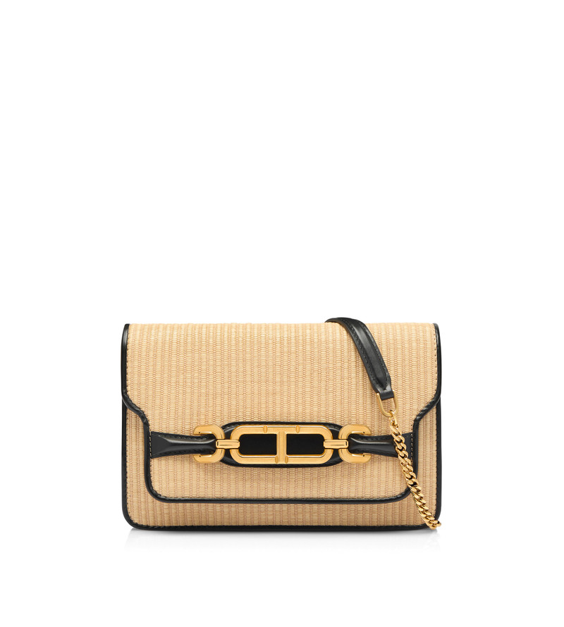 RAFFIA AND LEATHER SMALL SHOULDER BAG 1