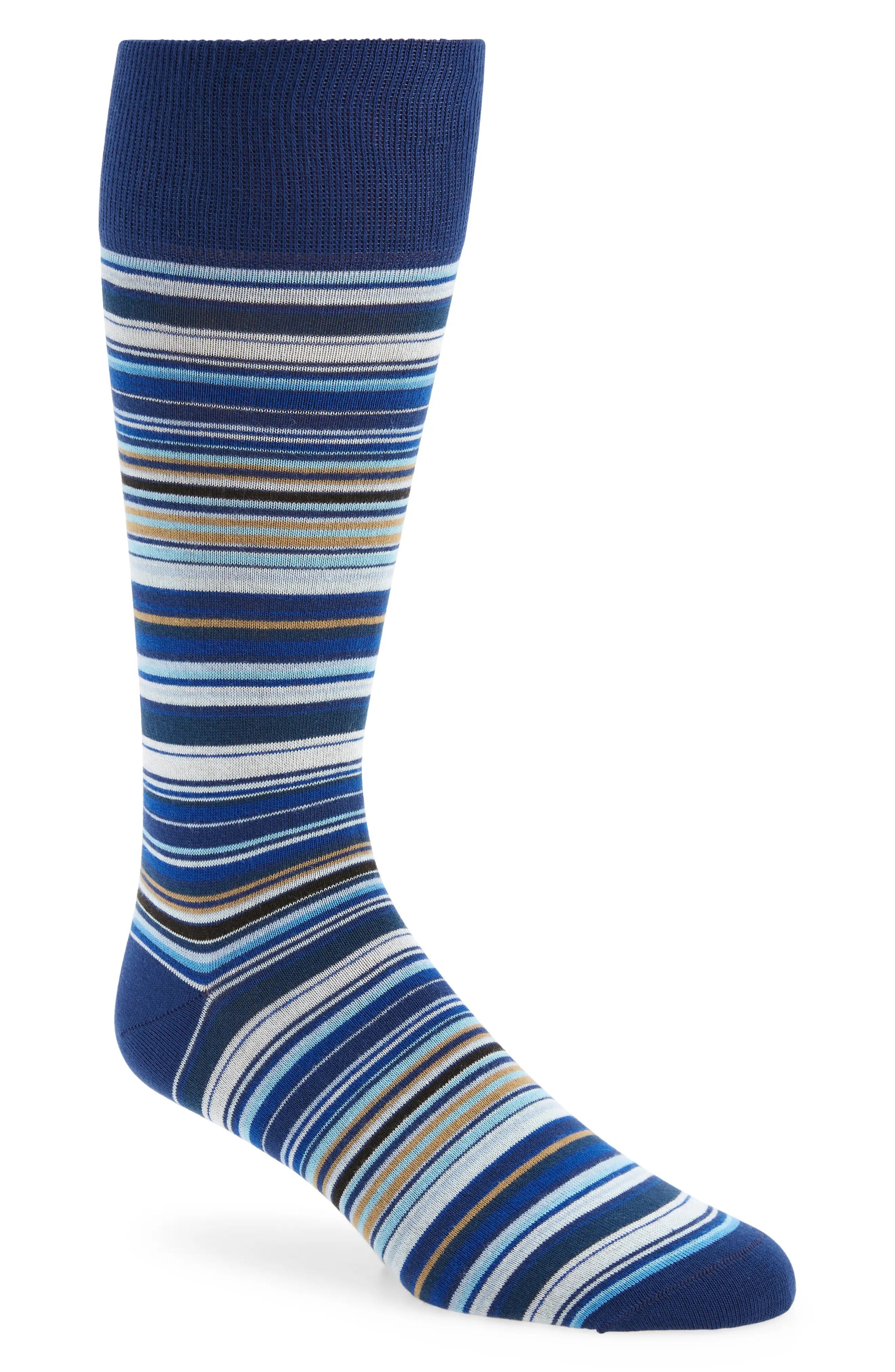 Stripe Cotton Blend Crew Socks - 1