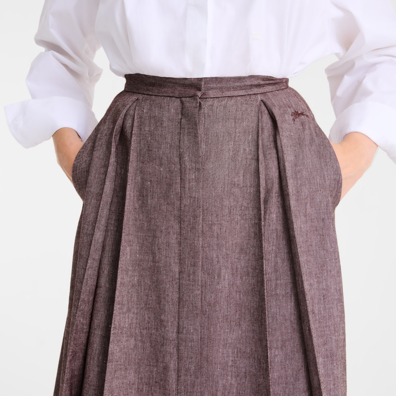 Midi skirt Burgundy - Linen 4